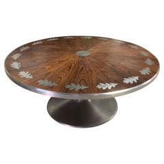 Poul Cadovius Couchtisch aus Rosenholz, entworfen für France & Son, rund, 1960er Jahre