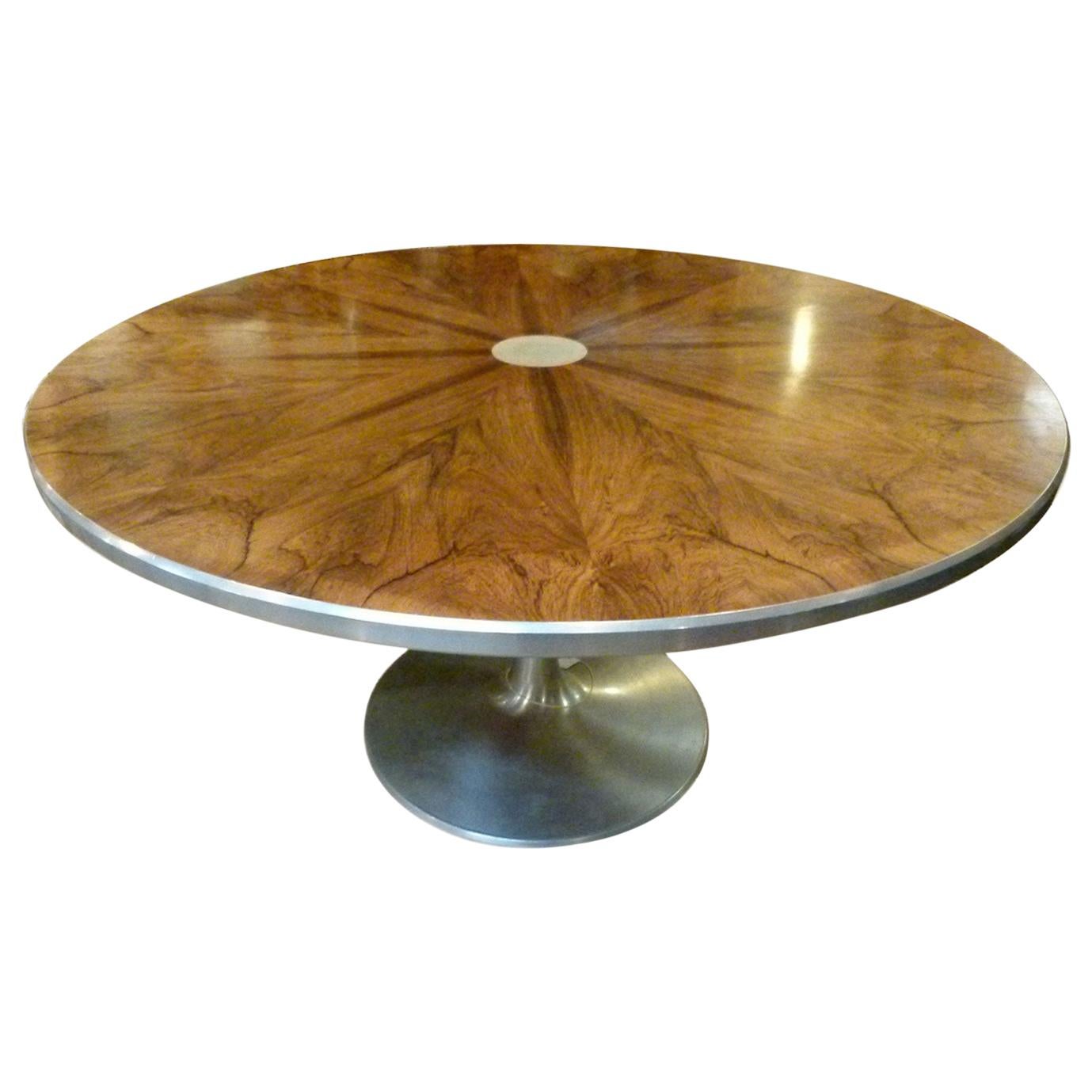 Poul Cadovius Rosewood Dinning Table with Aluminium Pedestal Base