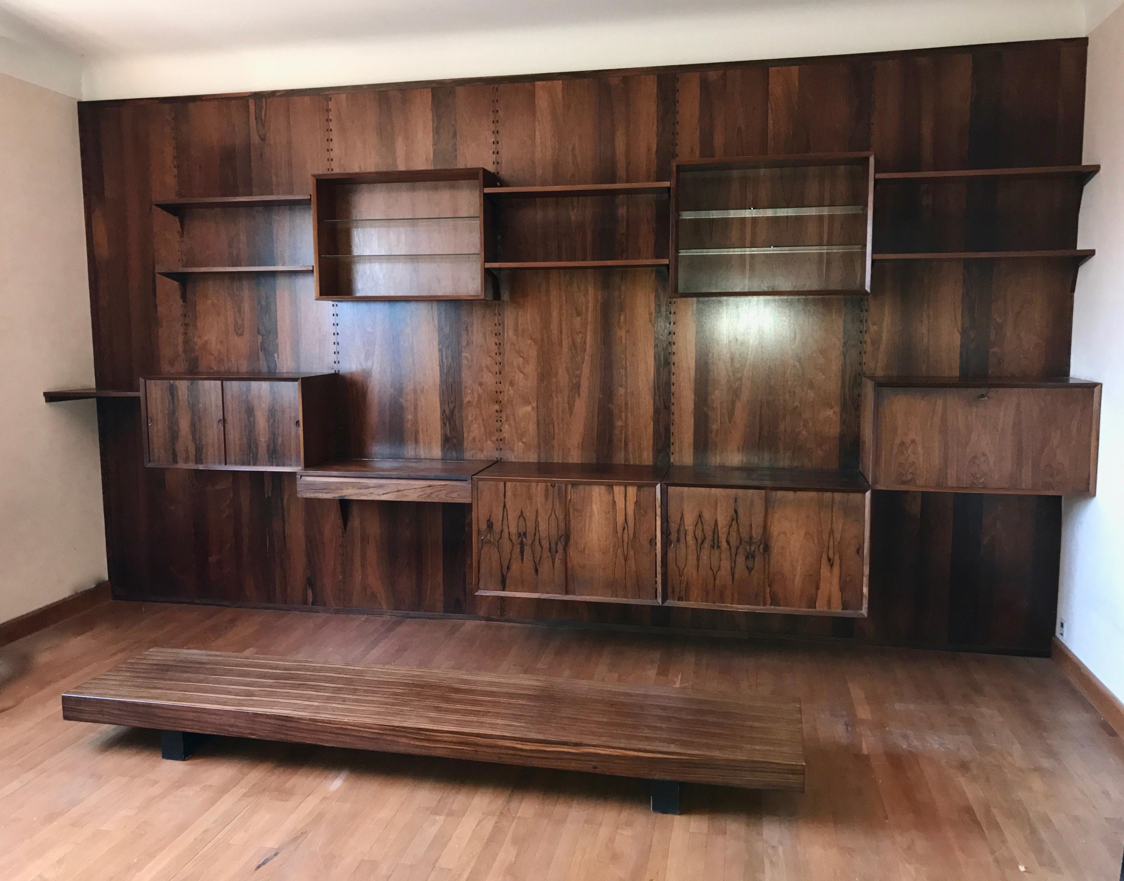 Poul Cadovius Rosewood Wall Unit Shelving System 2