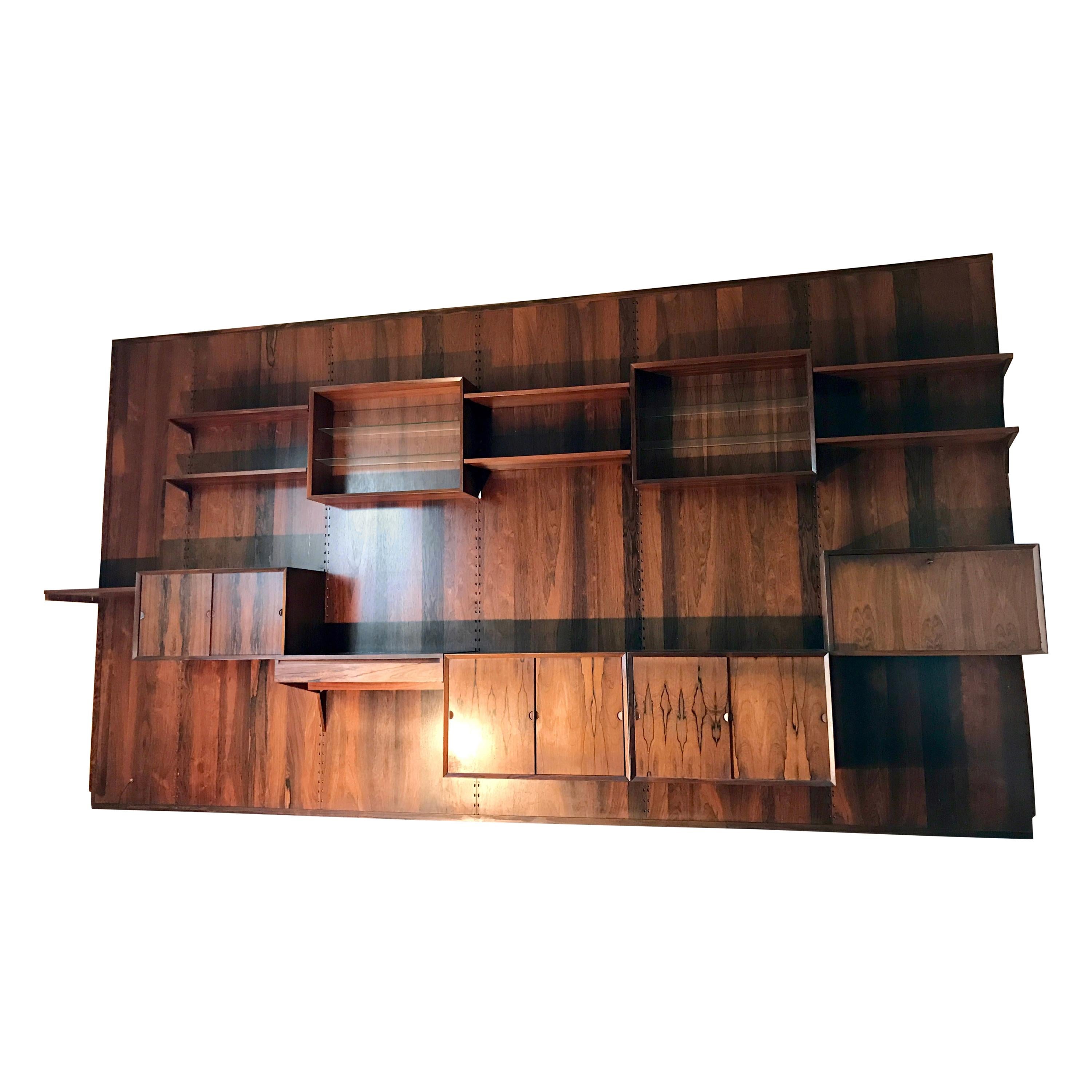 Poul Cadovius Rosewood Wall Unit Shelving System