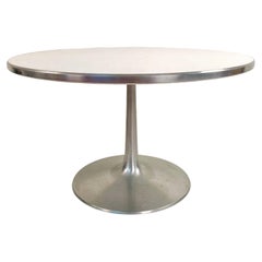 Retro Poul Cadovius Round Dining Table Aluminum & Melamine