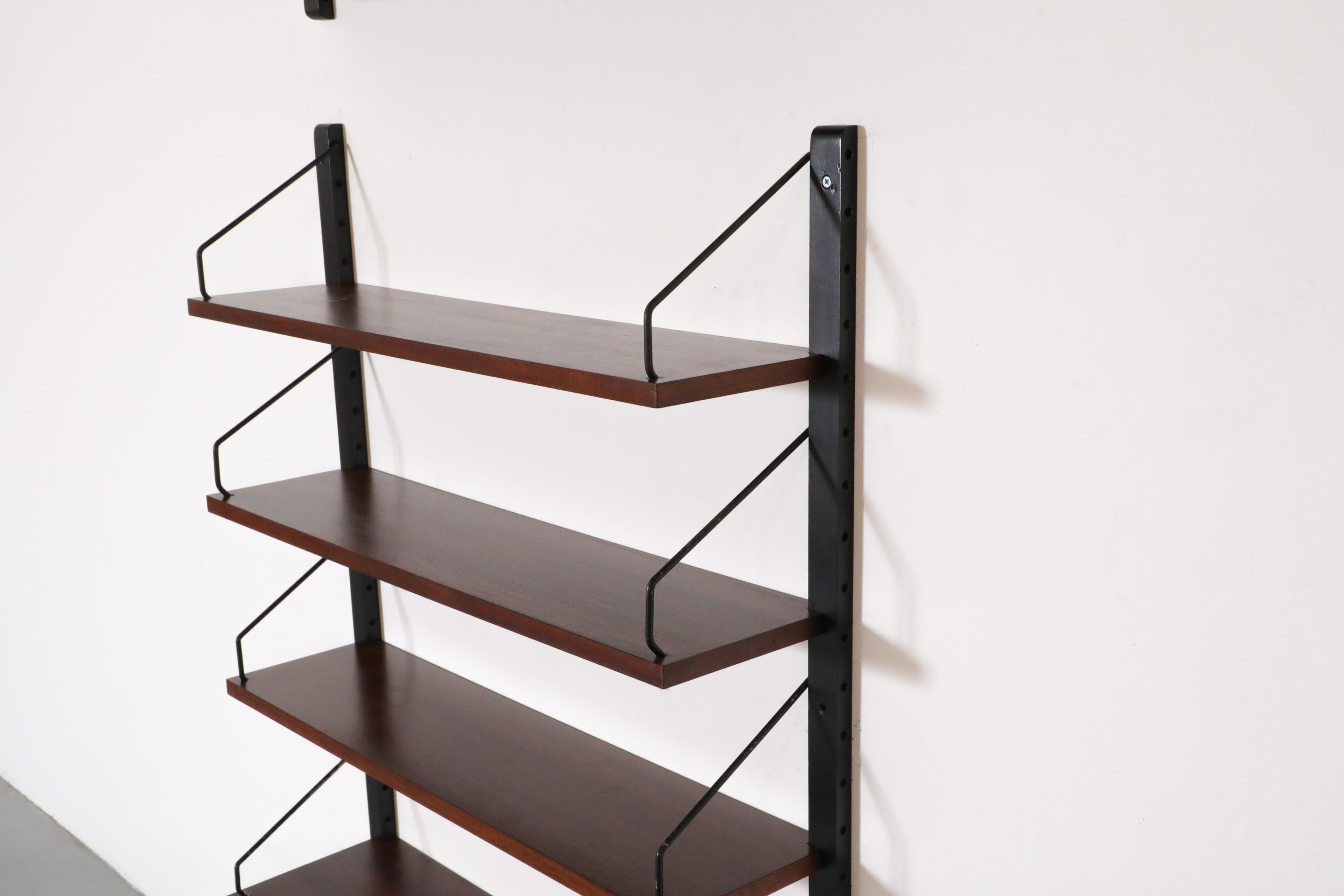 Poul Cadovius Royal Rosewood Wall Mount Sliding Glass Front Cabinet and Shelving 4