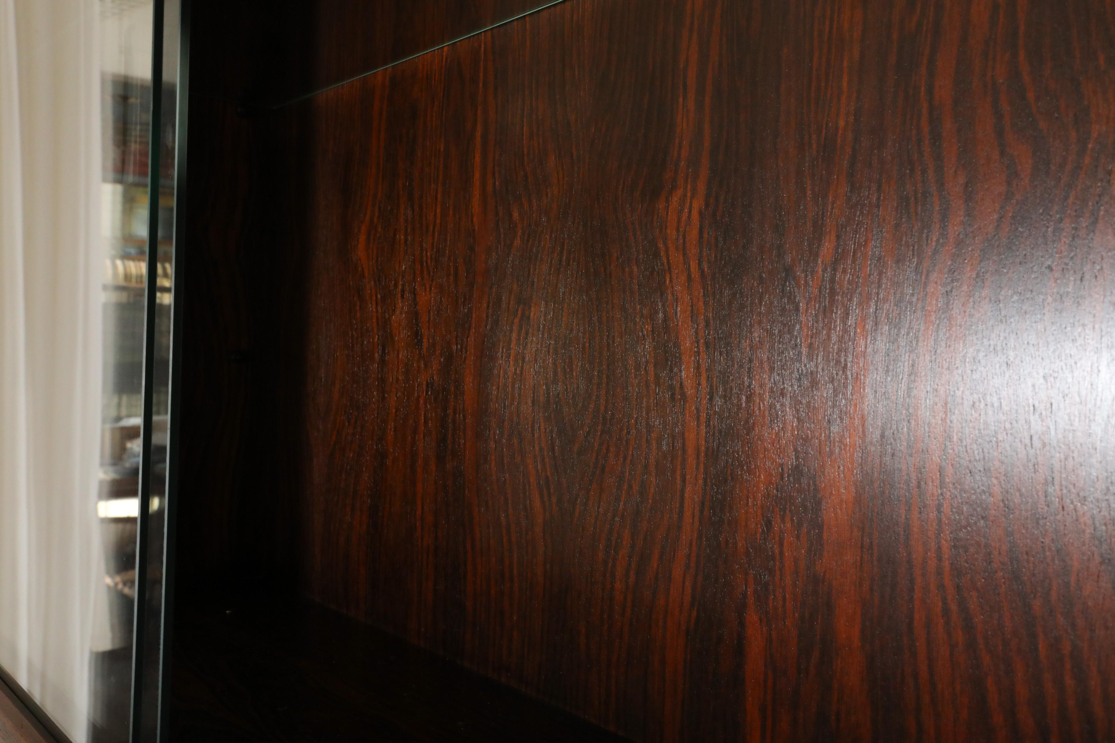 Poul Cadovius Royal Rosewood Wall Mount Sliding Glass Front Cabinet and Shelving 10