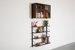 Poul Cadovius Royal Rosewood Wall Mount Sliding Glass Front Cabinet and Shelving
