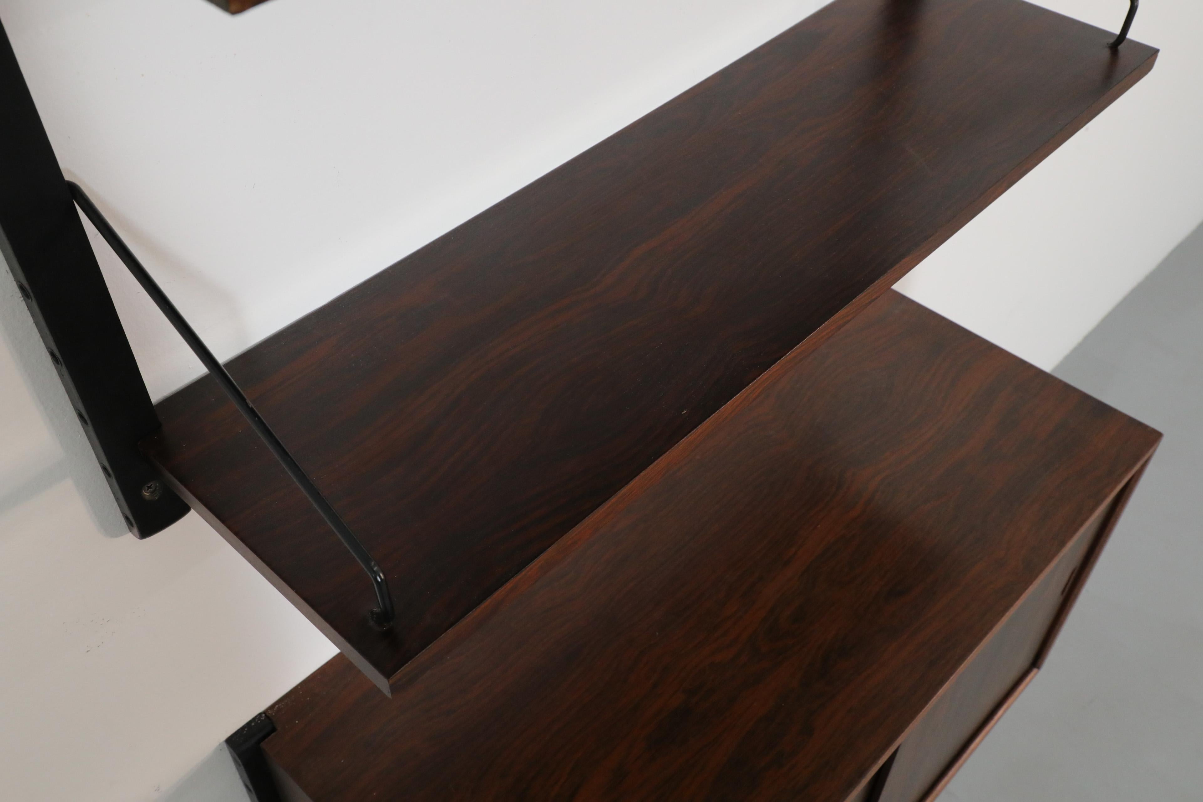 Poul Cadovius Royal Shelving Rosewood Wall Mount Shelving Unit and Cabinet 3
