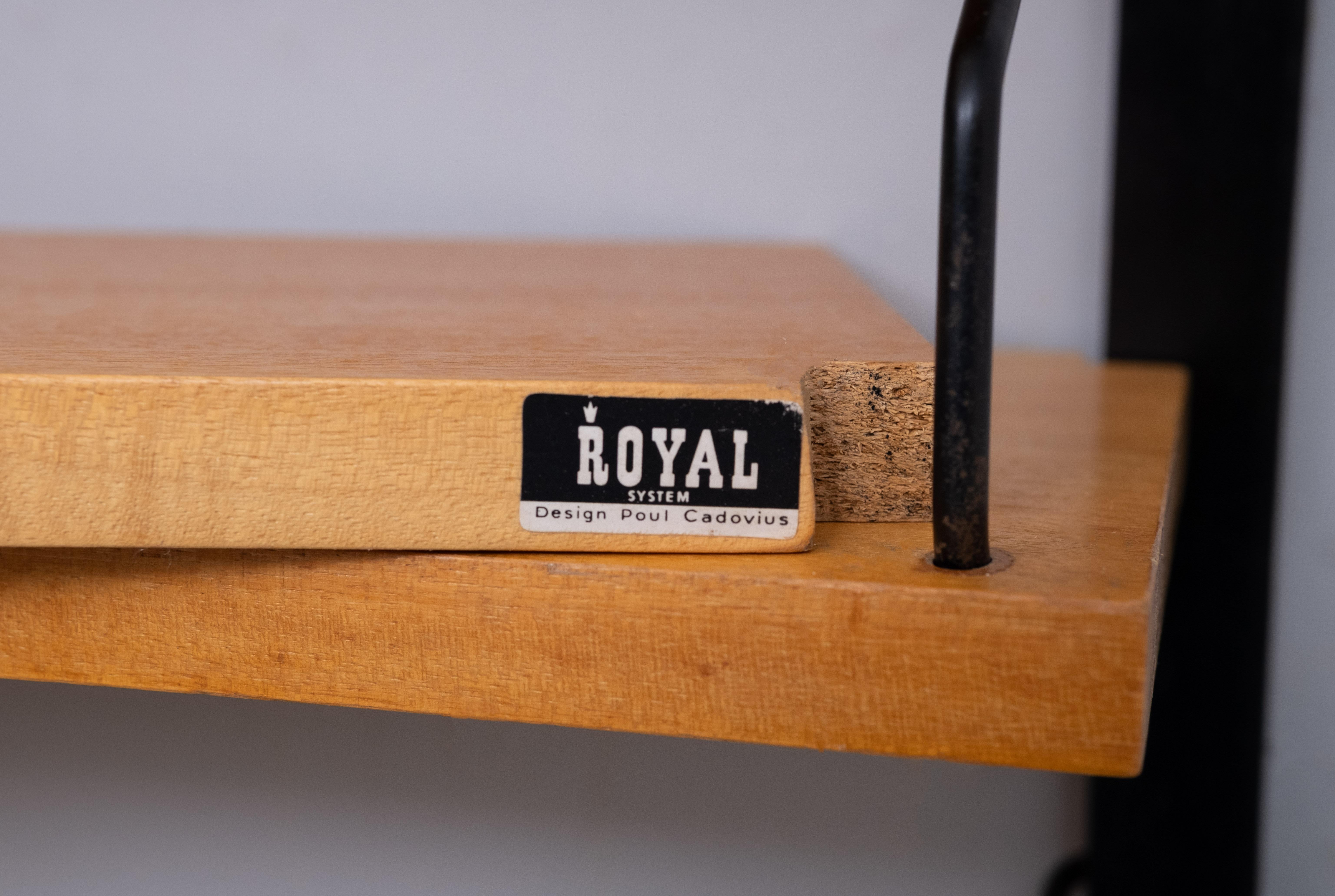 Hêtre Poul Cadovius  Système royal  Bibliothèque en Beeche Wood 1960s en vente