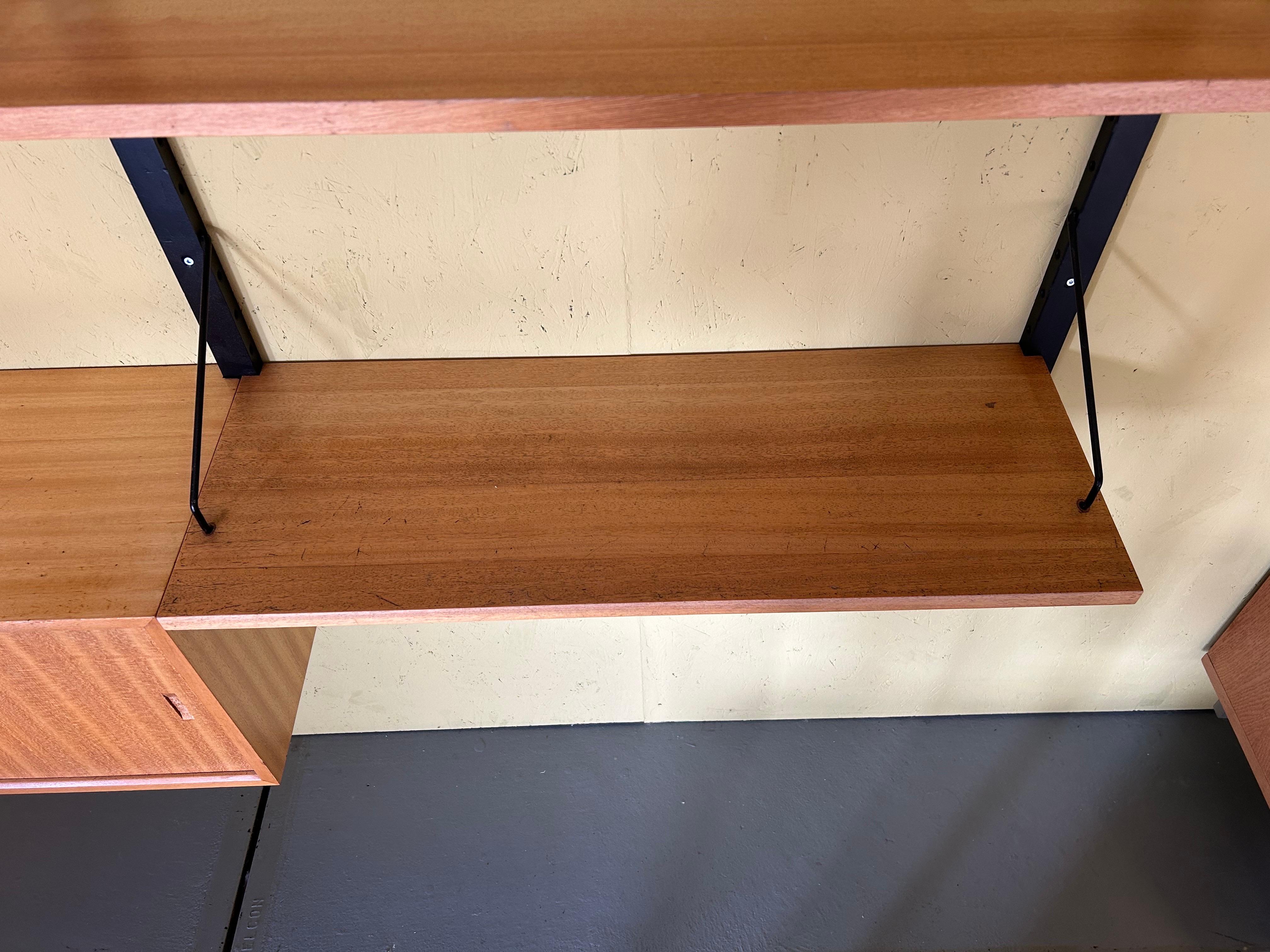 Poul Cadovius Royal System Danish Modern Birch wood Wall Unit Shelving, 1960 For Sale 1