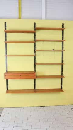 Poul Cadovius Royal System Danish Modern Teak Wall Unit Shelving, 1960
