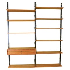 Poul Cadovius Royal System Danish Modern Teak Wall Unit Shelving, 1960