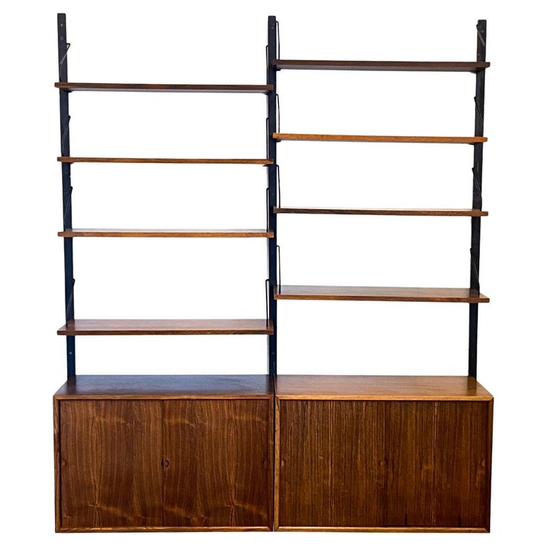 Poul Cadovius Royal System Rosewood Modular Wall Shelf For Sale at 1stDibs