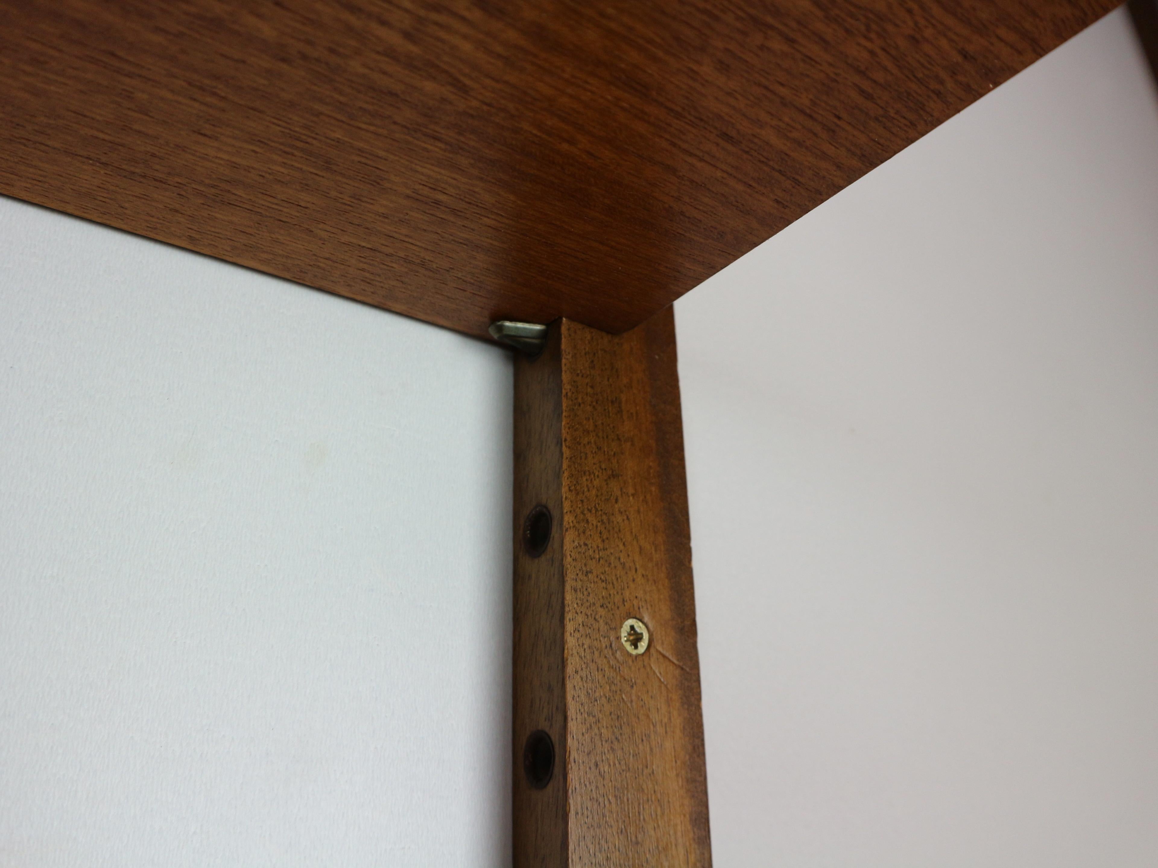 Poul Cadovius 'Royal System' teak desk shelf and brass brackets, 1960s Denmark 6