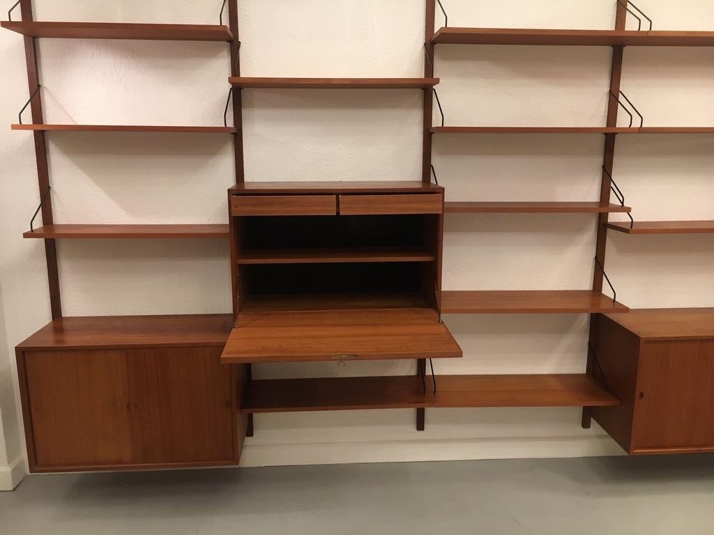 Poul Cadovius Royal System Teak Floating Modular Shelf, Cado, Denmark circa 1960 1