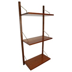 Poul Cadovius 'Royal System' teak shelfs and brass brackets, 1960s Denmark