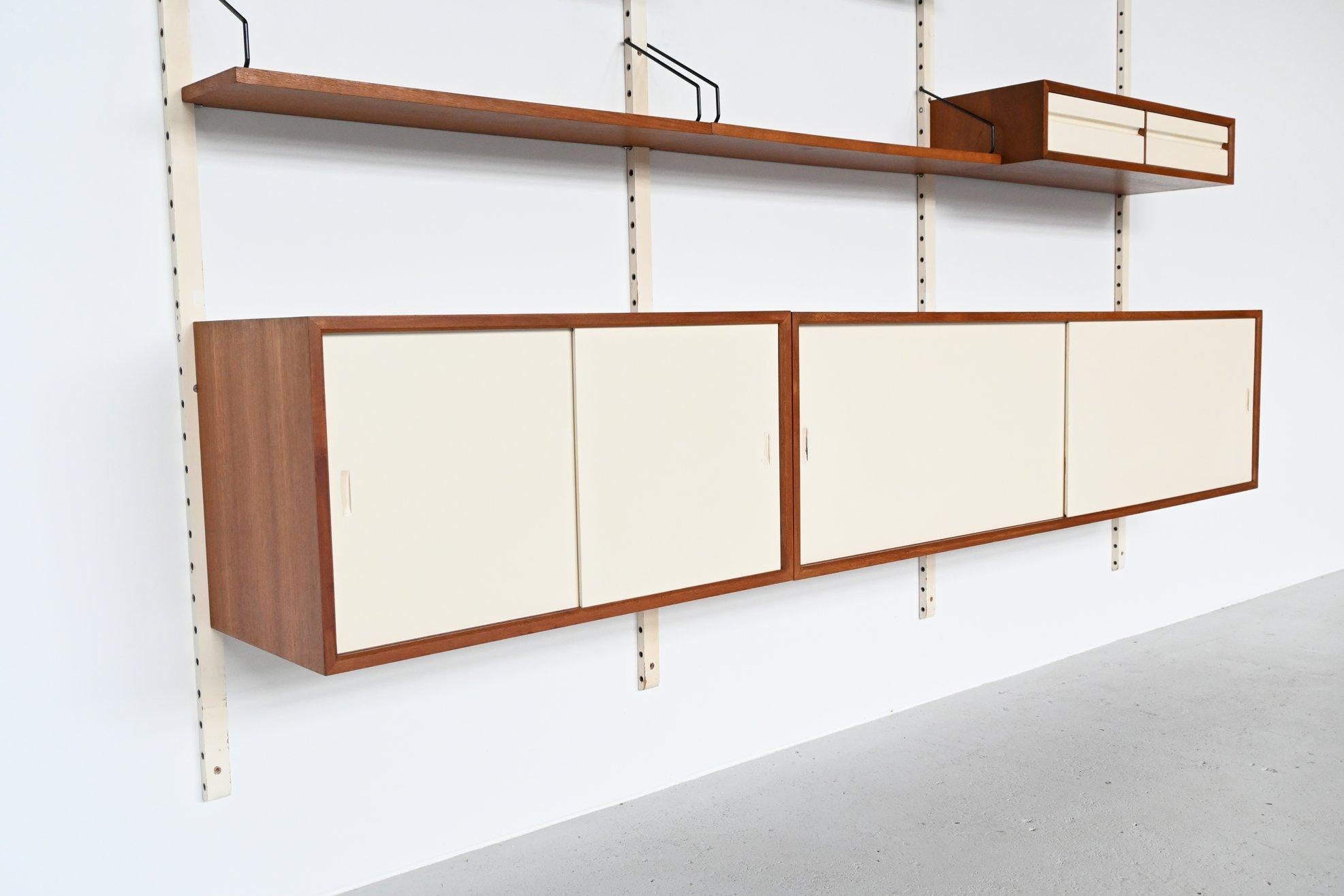 Poul Cadovius Royal System Wall Unit Cado, Denmark, 1958 In Good Condition In Etten-Leur, NL