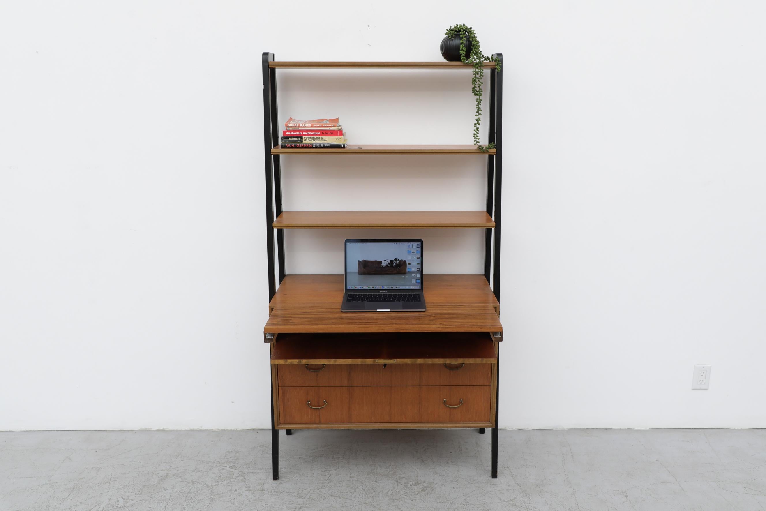 Poul Cadovius Style Standing Bookshelf with Hidden Desk Top at 1stDibs hidden desk bookshelf