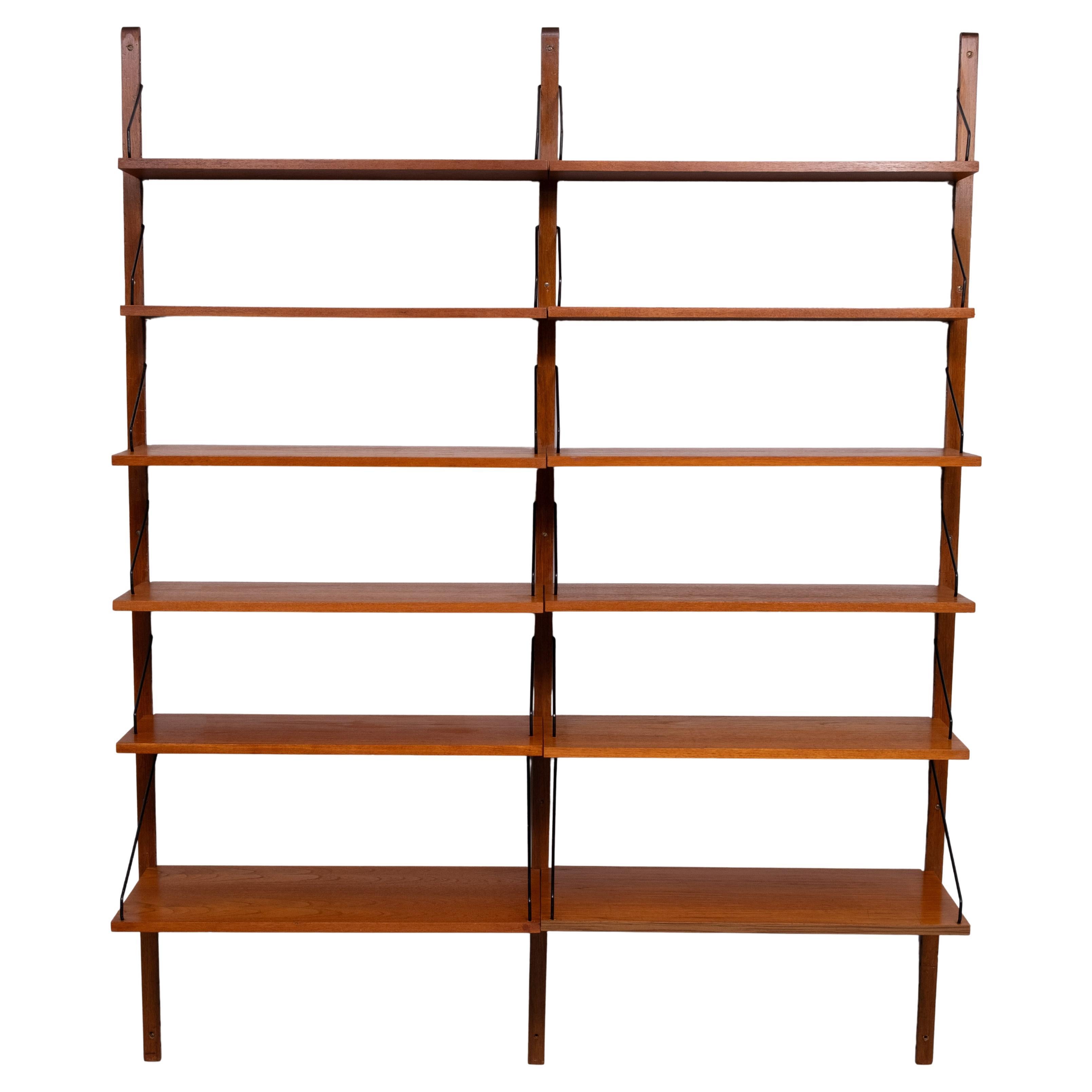 Mid-Century Modern Poul Cadovius  Teak  Bookcase Shelves For Royal System  1960s For Sale