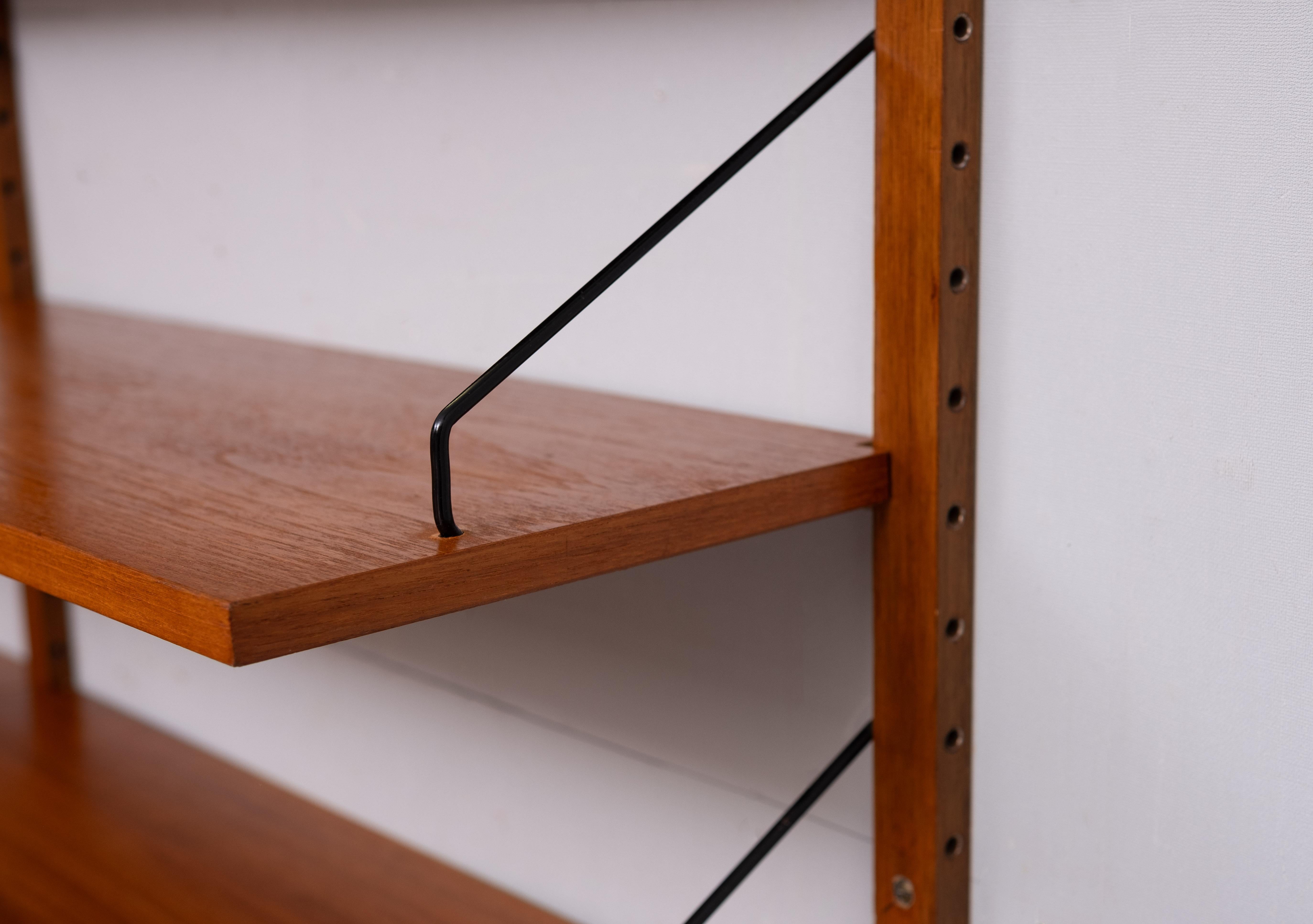 Danish Poul Cadovius  Teak  Bookcase Shelves For Royal System  1960s For Sale