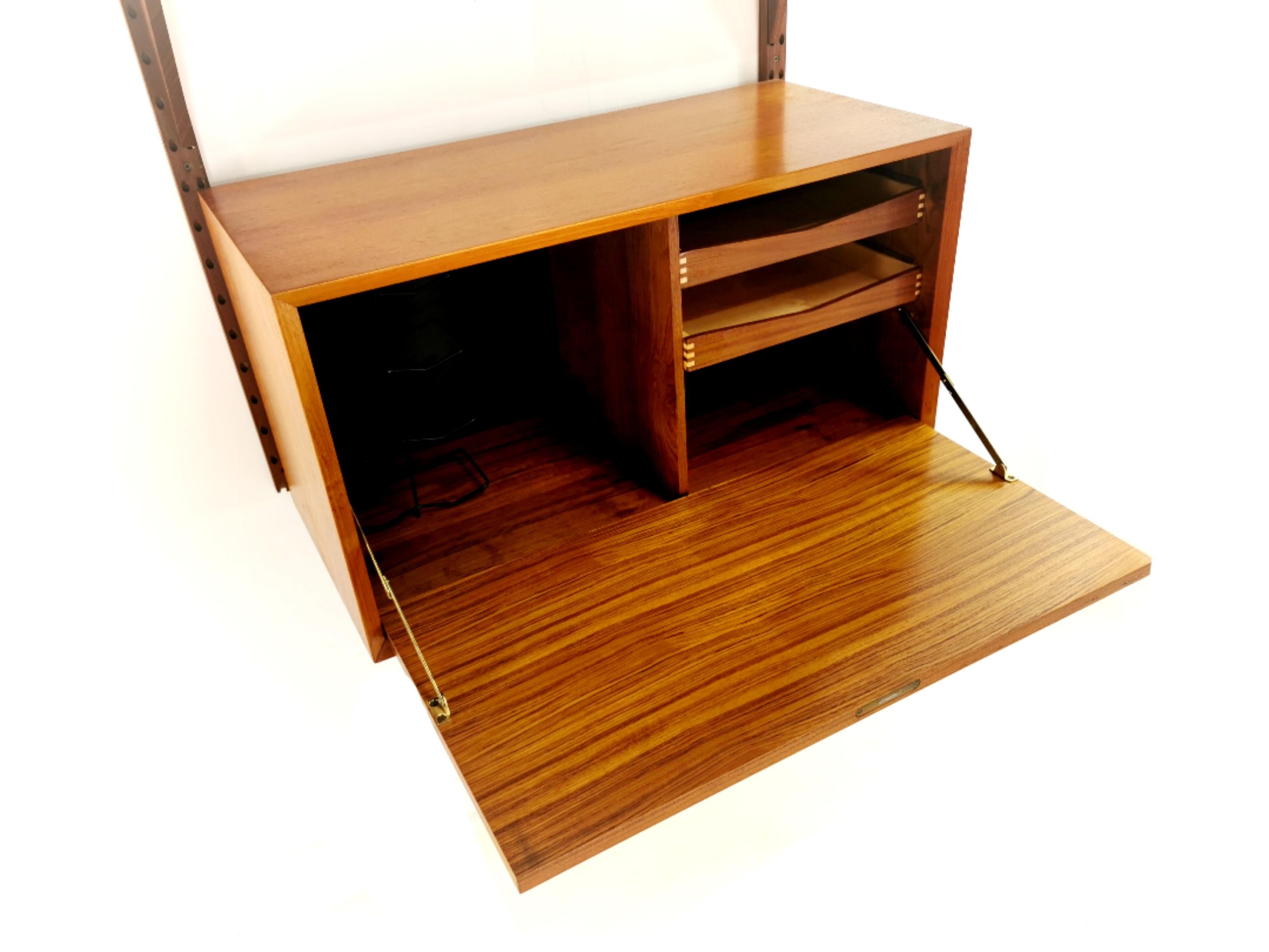 Poul Cadovius Teak Midcentury Wall Unit Desk Office Danish, 1960s In Good Condition In STOKE ON TRENT, GB