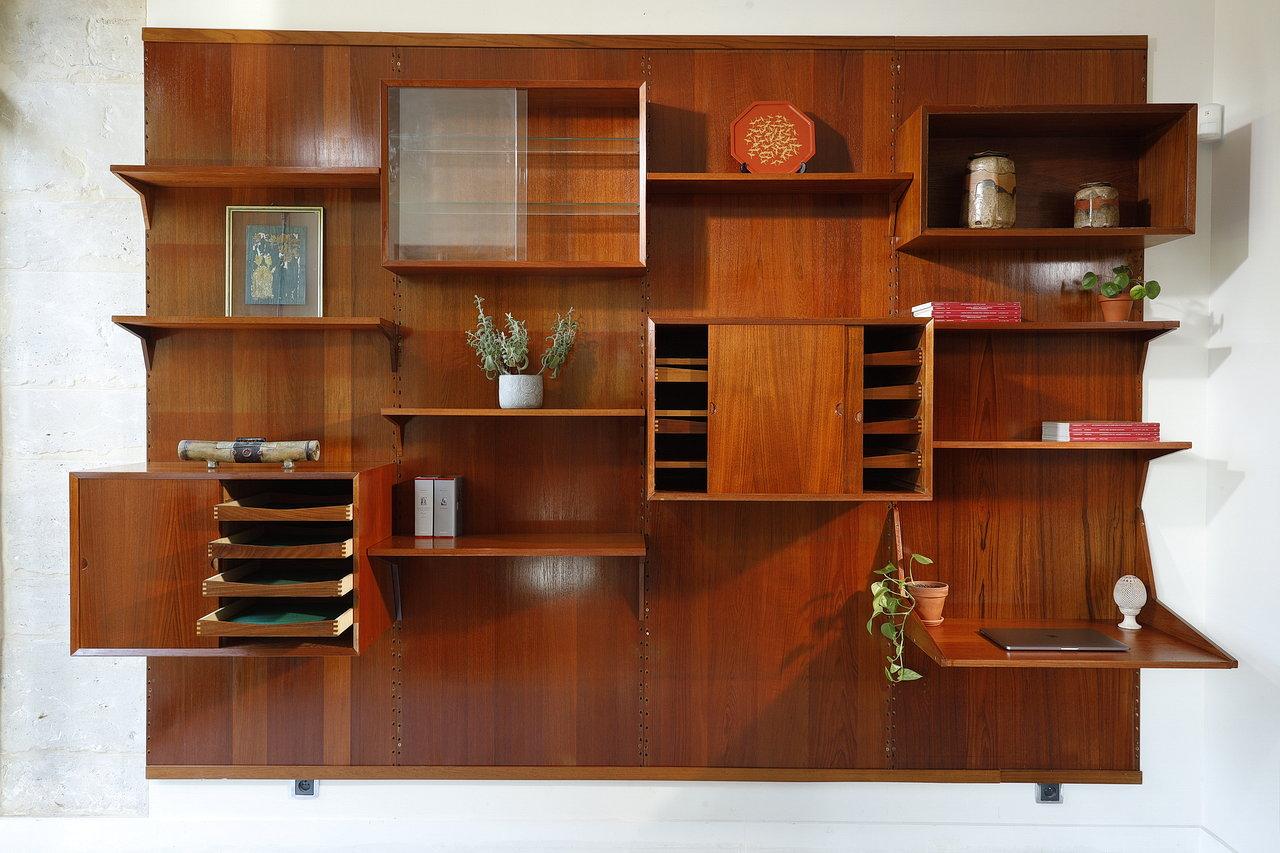 Poul Cadovius, Teak Modular Bookcase Wall Unit 8