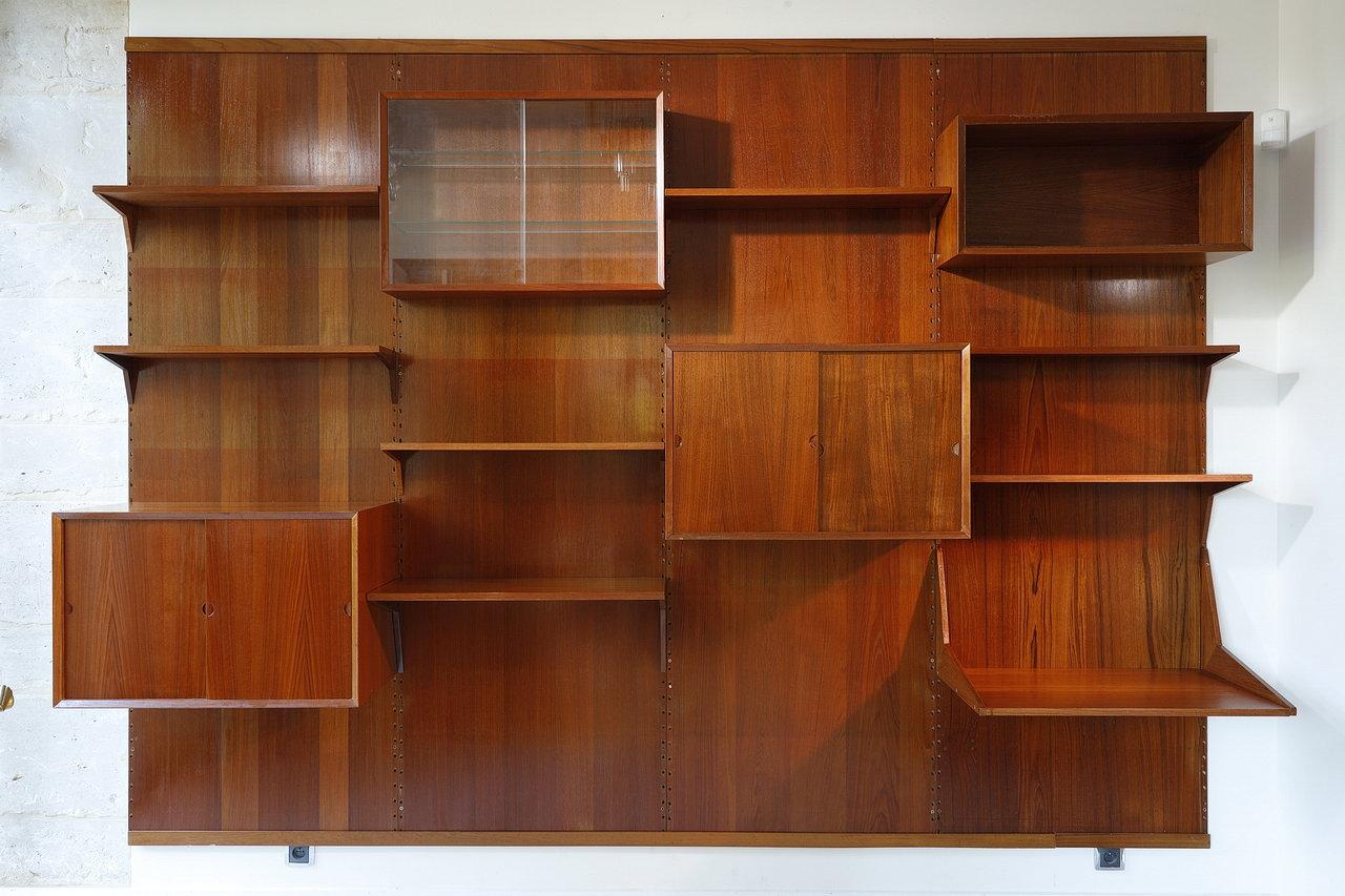 Danish Poul Cadovius, Teak Modular Bookcase Wall Unit