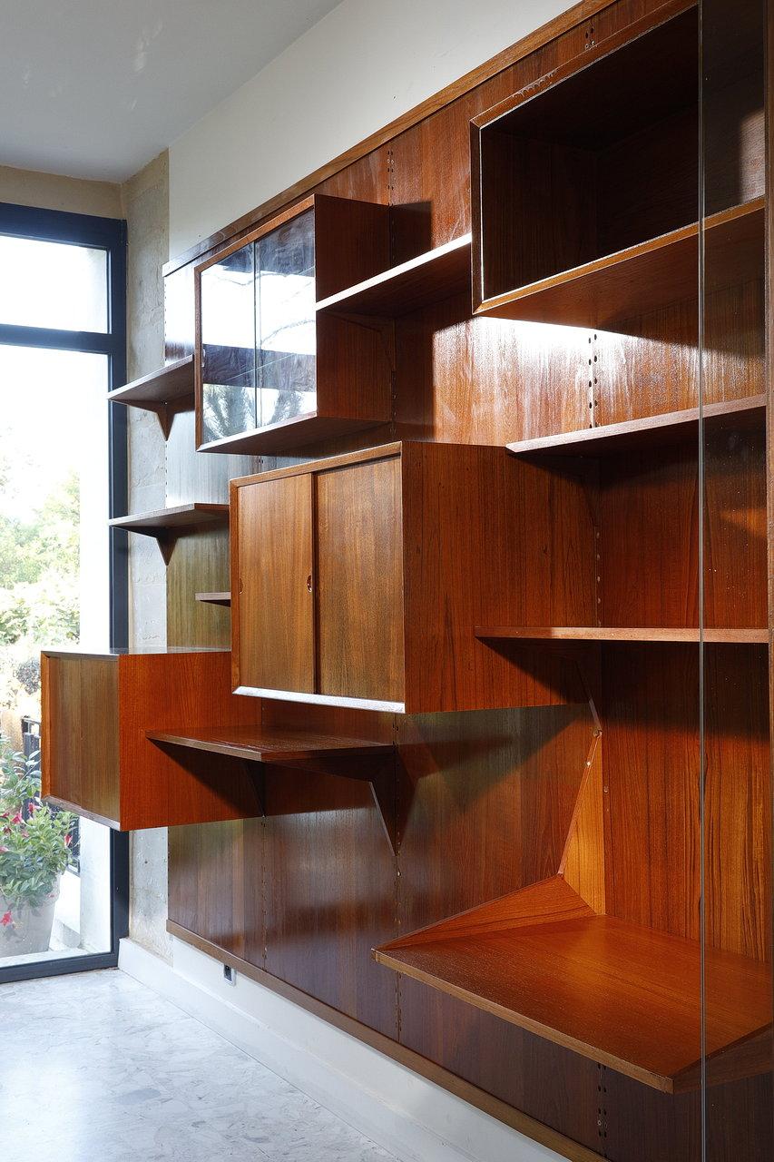 Poul Cadovius, Teak Modular Bookcase Wall Unit In Good Condition In Paris, FR
