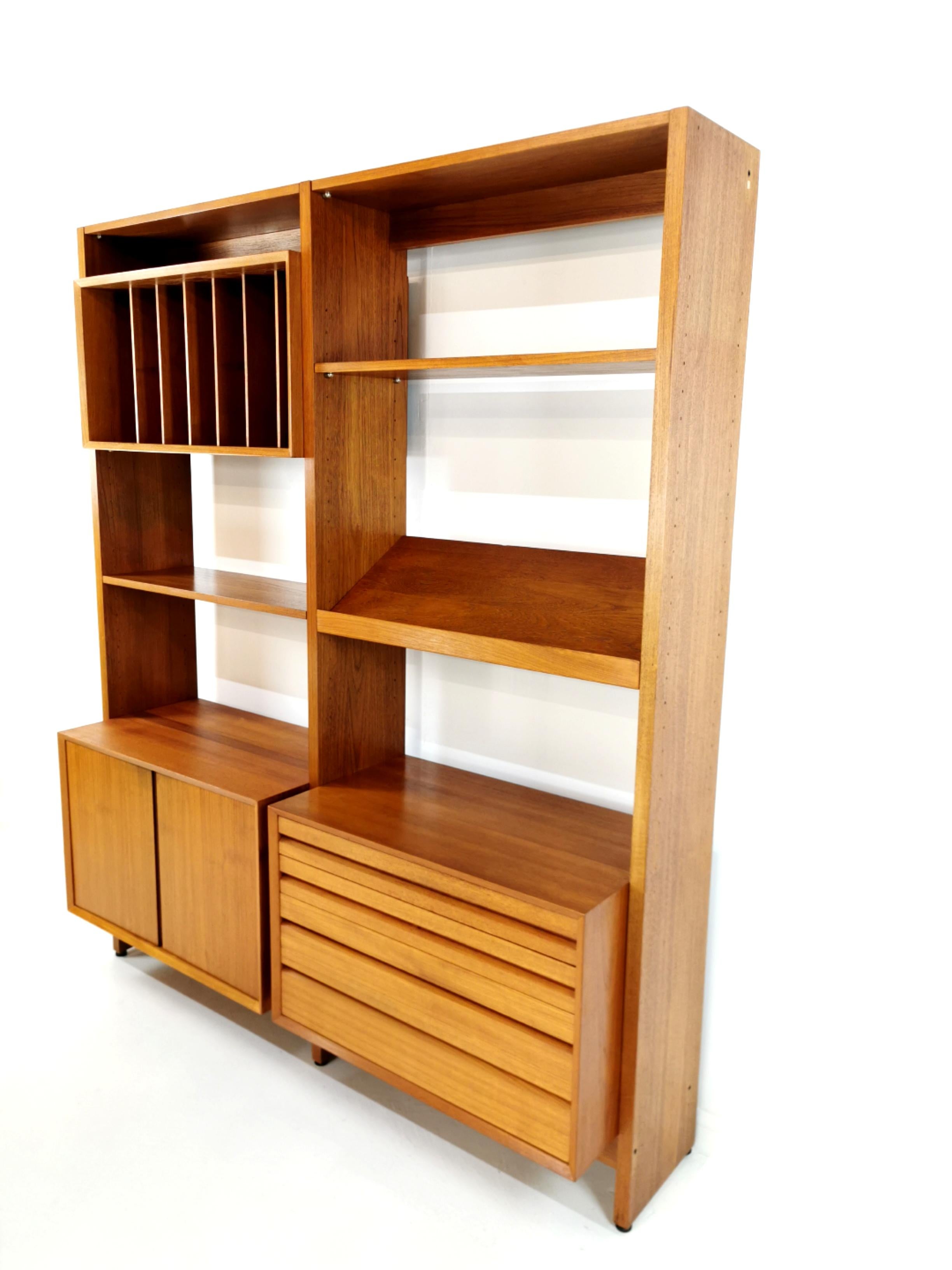 Poul Cadovius Teak Modular Wall Unit Denmark, 1960s 9