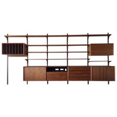 Retro Poul Cadovius Teak Modular Wall Unit, Denmark, 1960s