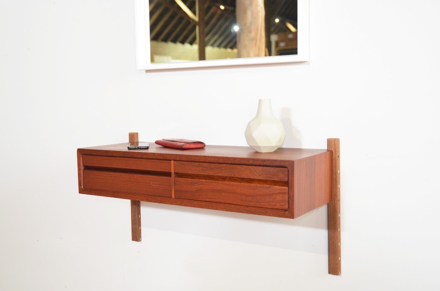 Danish Poul Cadovius Wall Console in Teak for Royal System, Denmark