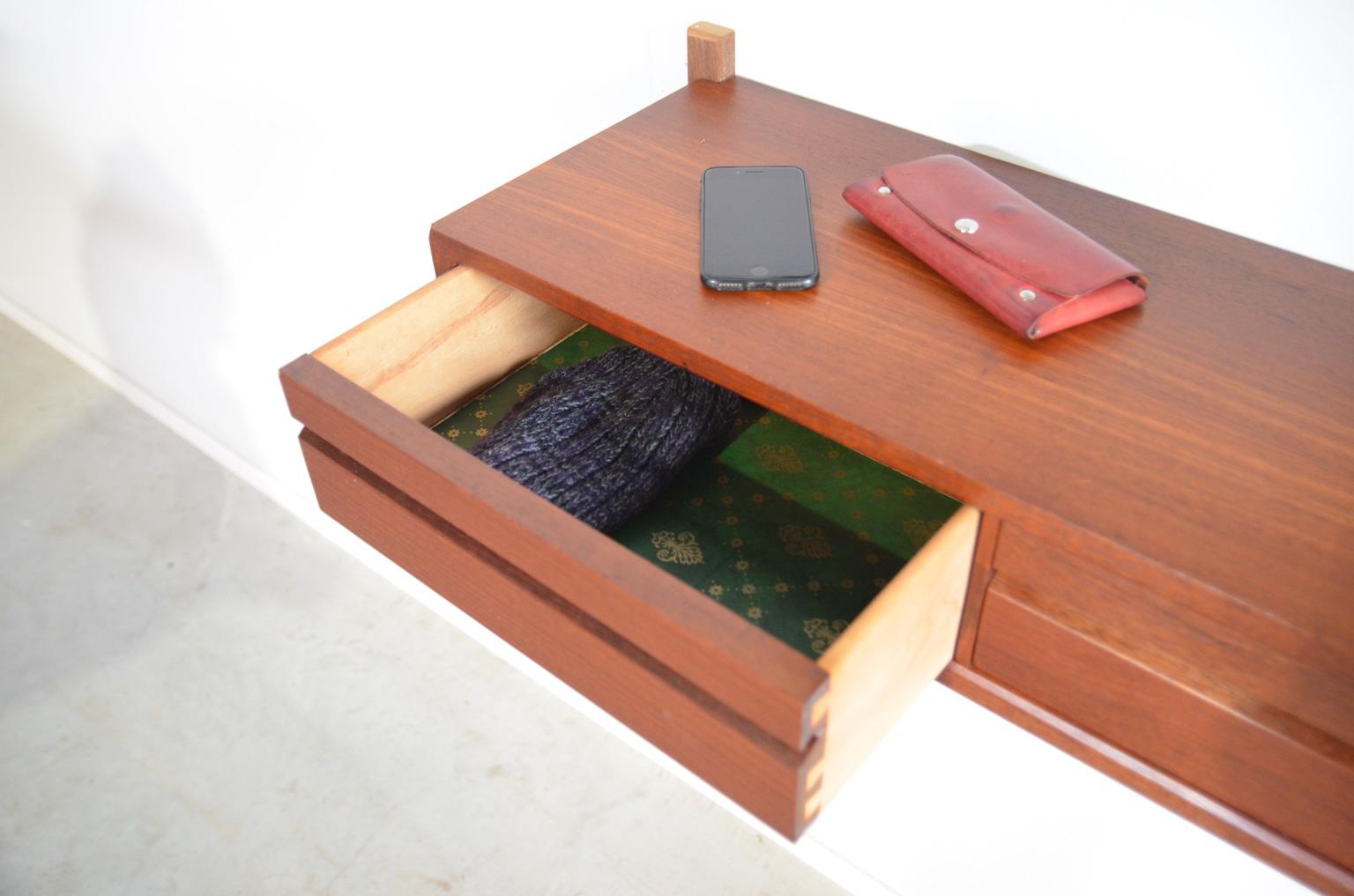 Mid-20th Century Poul Cadovius Wall Console in Teak for Royal System, Denmark