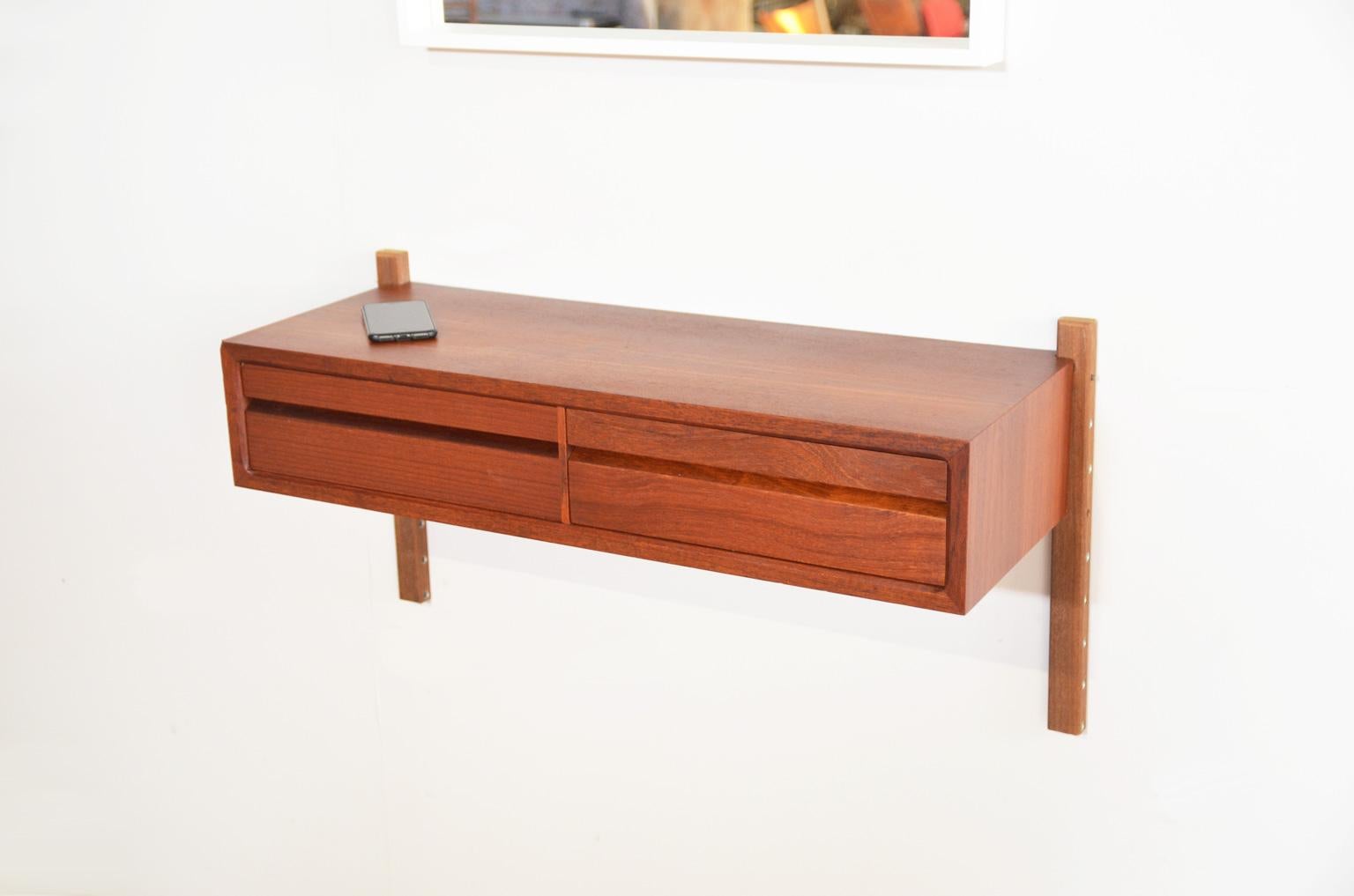 Poul Cadovius Wall Console in Teak for Royal System, Denmark 1