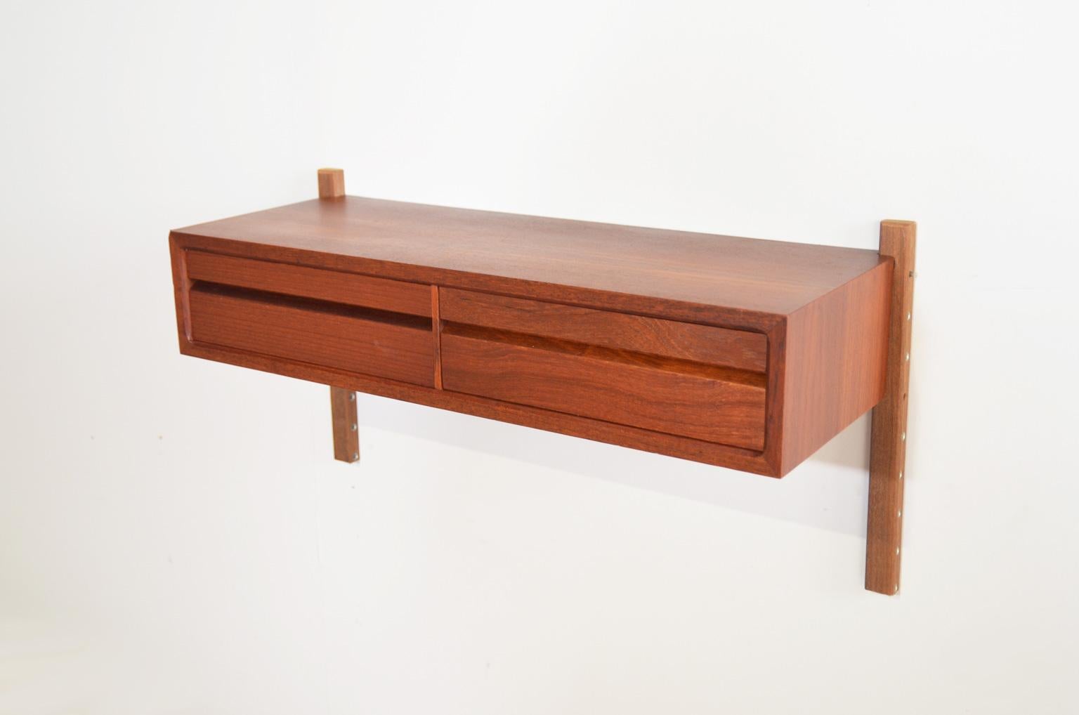 Poul Cadovius Wall Console in Teak for Royal System, Denmark 3