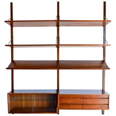 Poul Cadovius Walnut 2 Bay Wall Unit, circa 1965