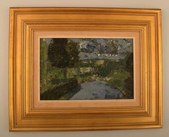 Poul Ekelund, Denmark, Oil on Board, Modernist Landscape, 1960s