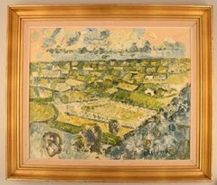 Poul Ekelund, Denmark, Oil on Canvas, Modernist Landscape, 1960s
