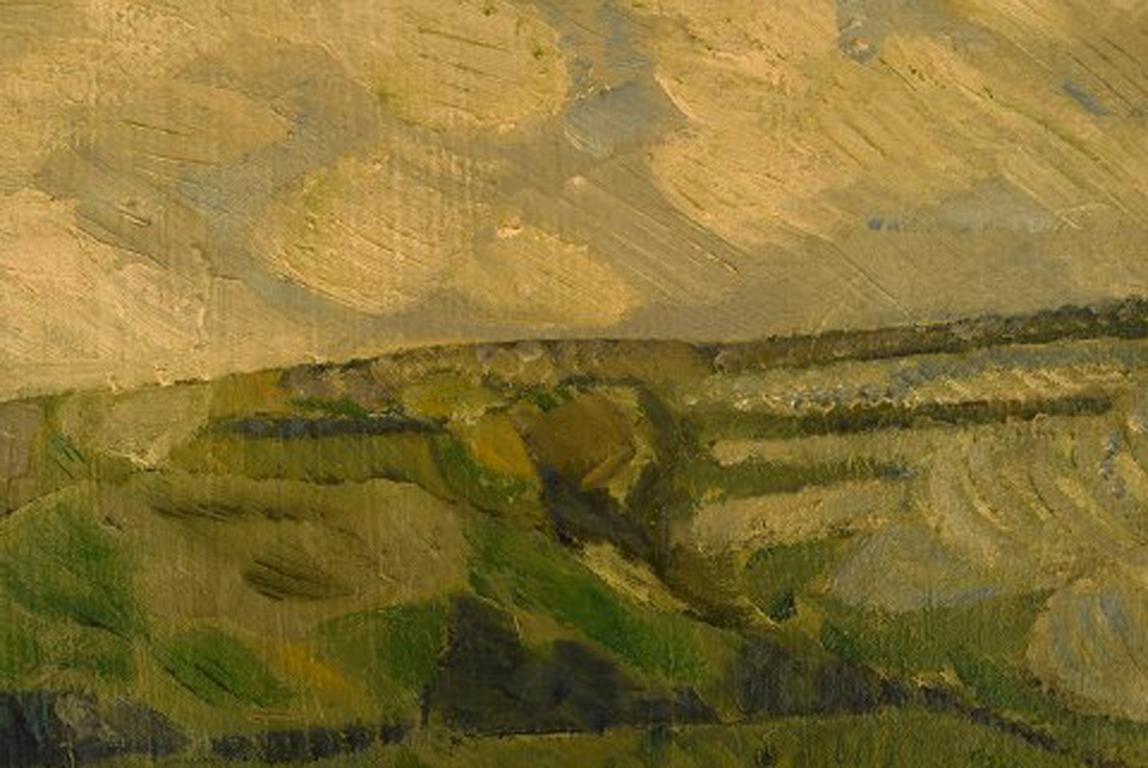 Scandinavian Modern Poul Ekelund Danish painter, Oil/Canvas, Modernist Landscape