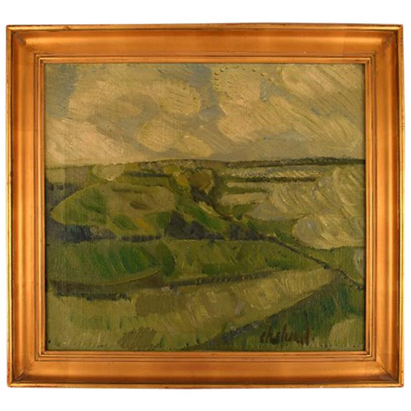 Poul Ekelund Danish painter, Oil/Canvas, Modernist Landscape