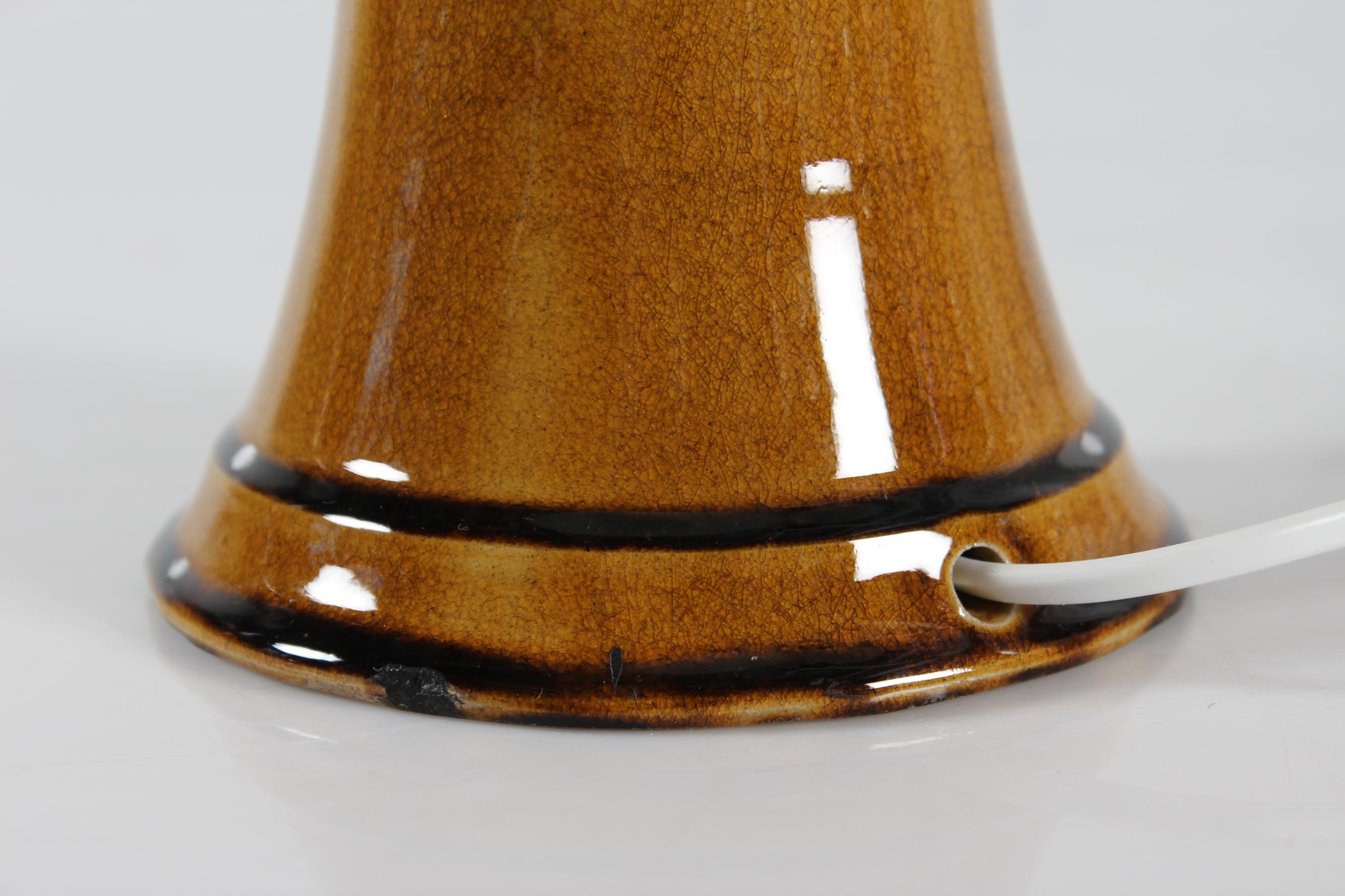 Danish Poul Erik Eliasen for Kähler Sculptural Table Lamp Stoneware with Amber Glaze 