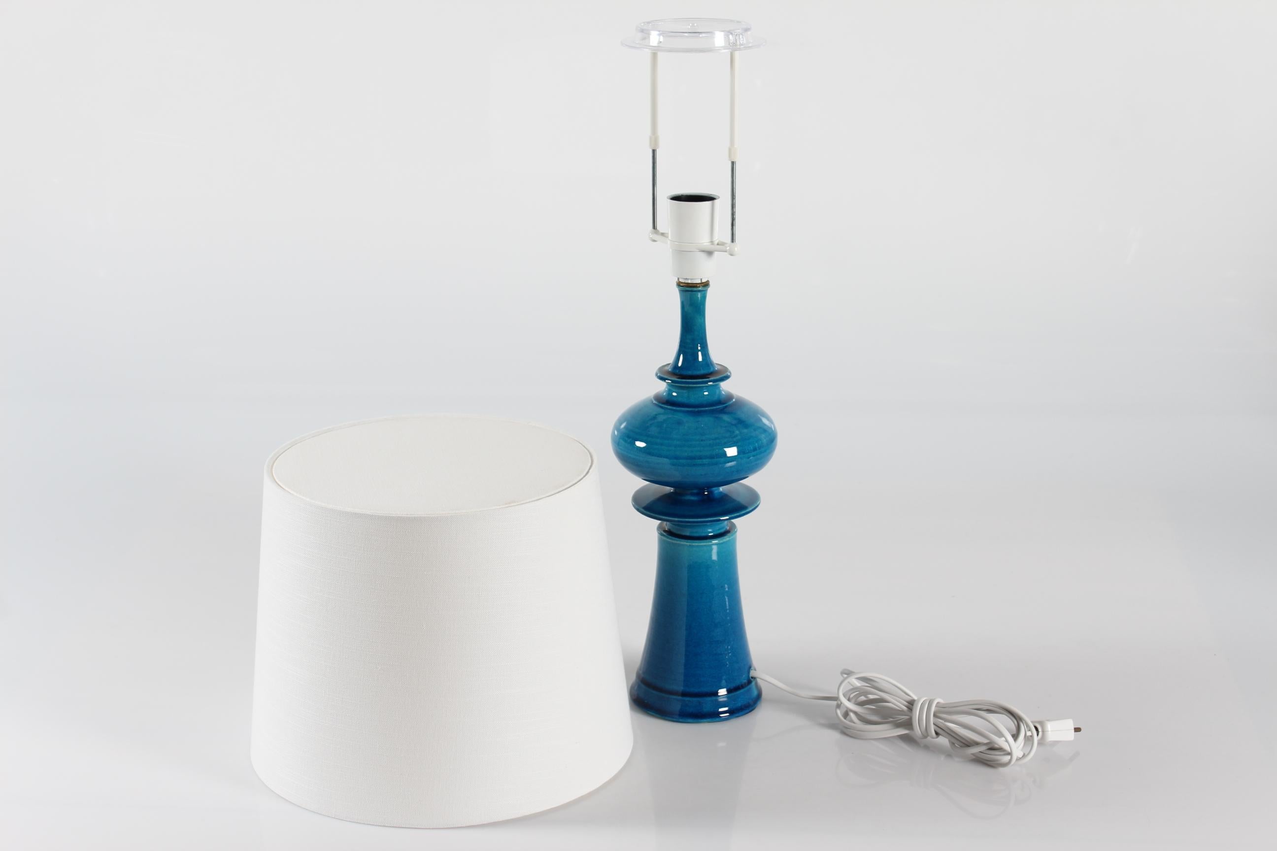 20th Century Poul Erik Eliasen for Kähler Sculptural Table Lamp with Turquoise Glaze 1970s