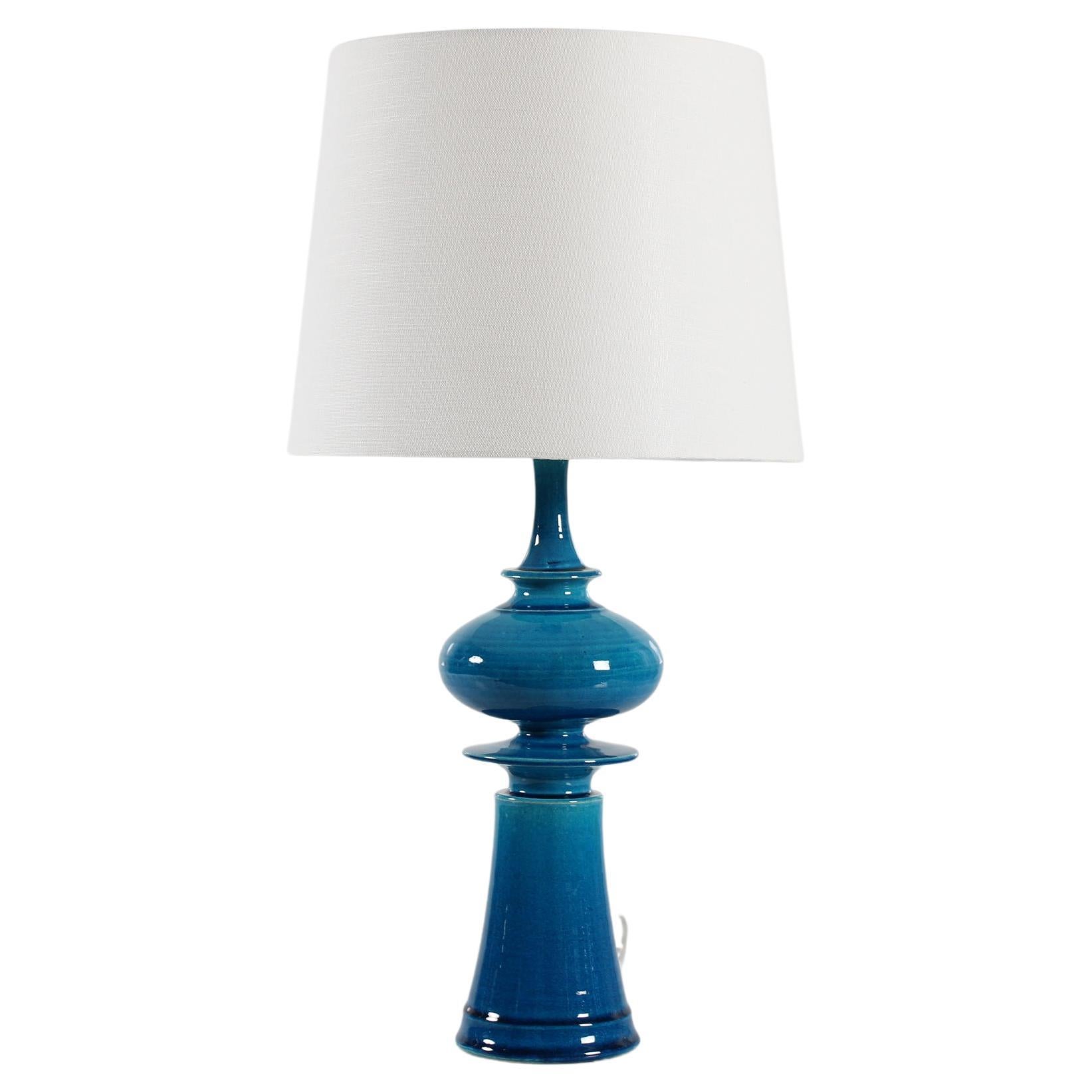 Poul Erik Eliasen for Kähler Sculptural Table Lamp with Turquoise Glaze 1970s