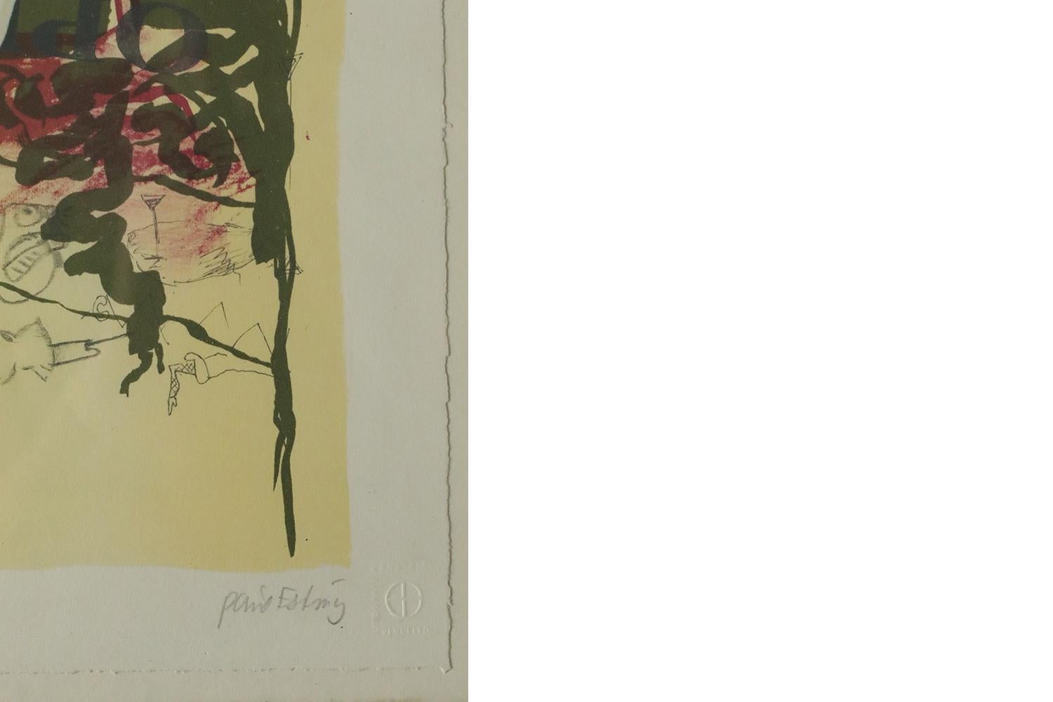 Poul Esting, Carmen, Color Lithograph, Framed In Good Condition For Sale In Warszawa, Mazowieckie