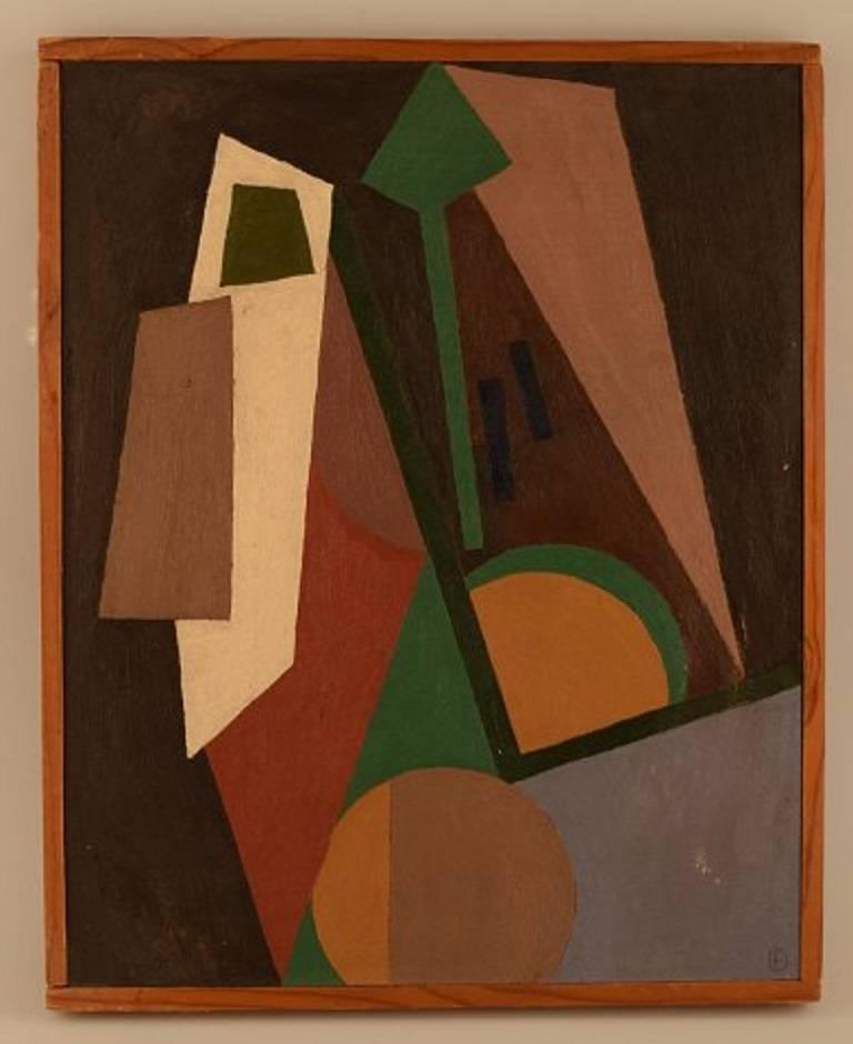 Poul Esting: Composition.
Signed in monogram and on the back Poul Esting, 1977. Oil on plate.
Measures: 30 x 24 cm. The frame measures 1 cm.
In perfect condition.