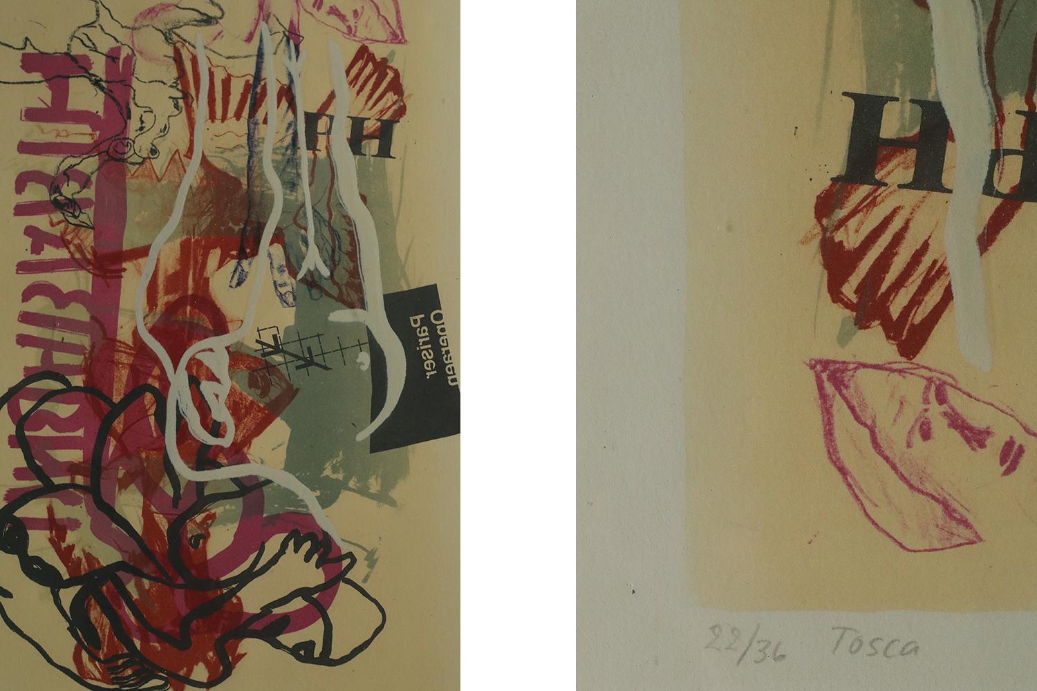 Danish Poul Esting, Tosca, Color Lithograph, Framed For Sale