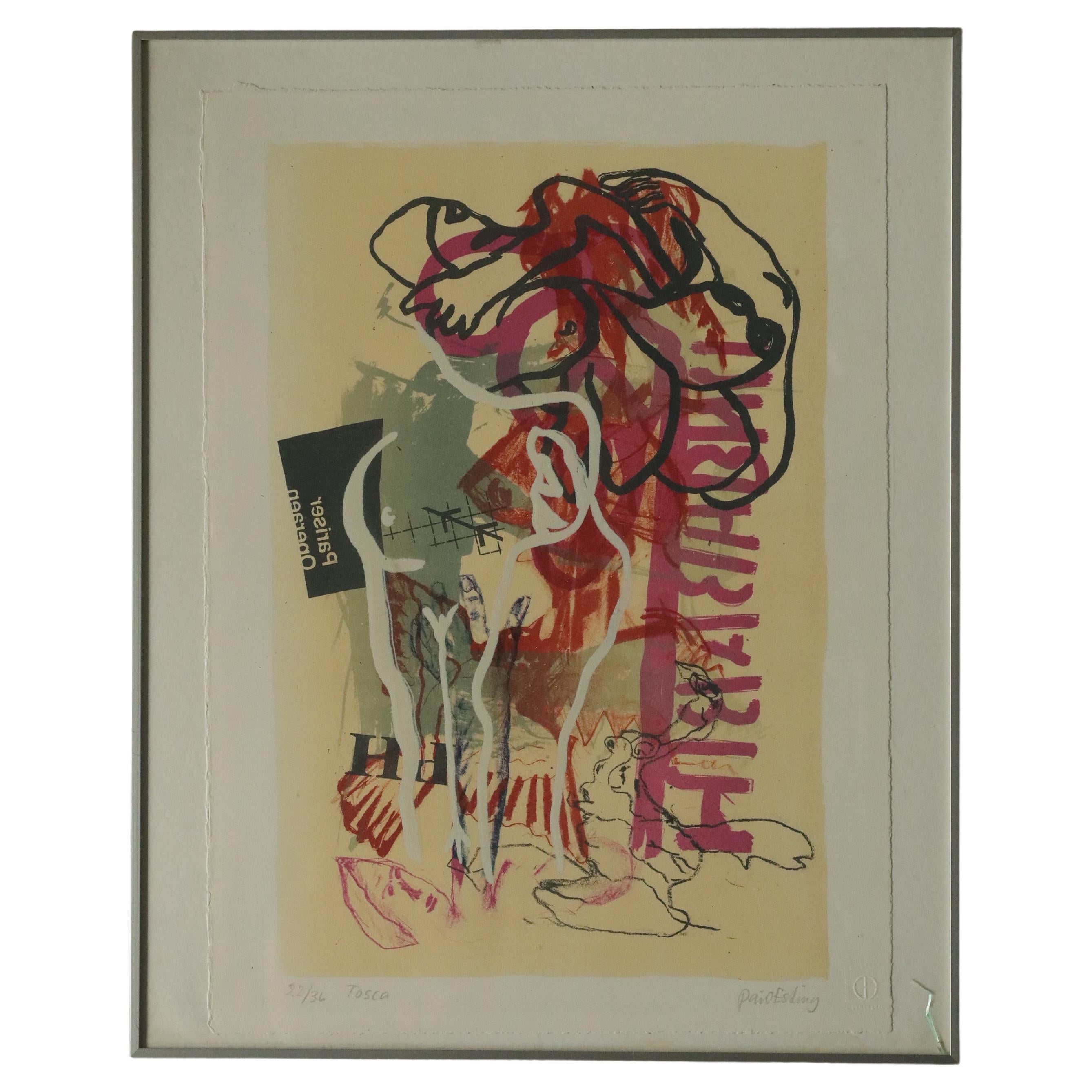 Poul Esting, Tosca, Color Lithograph, Framed For Sale