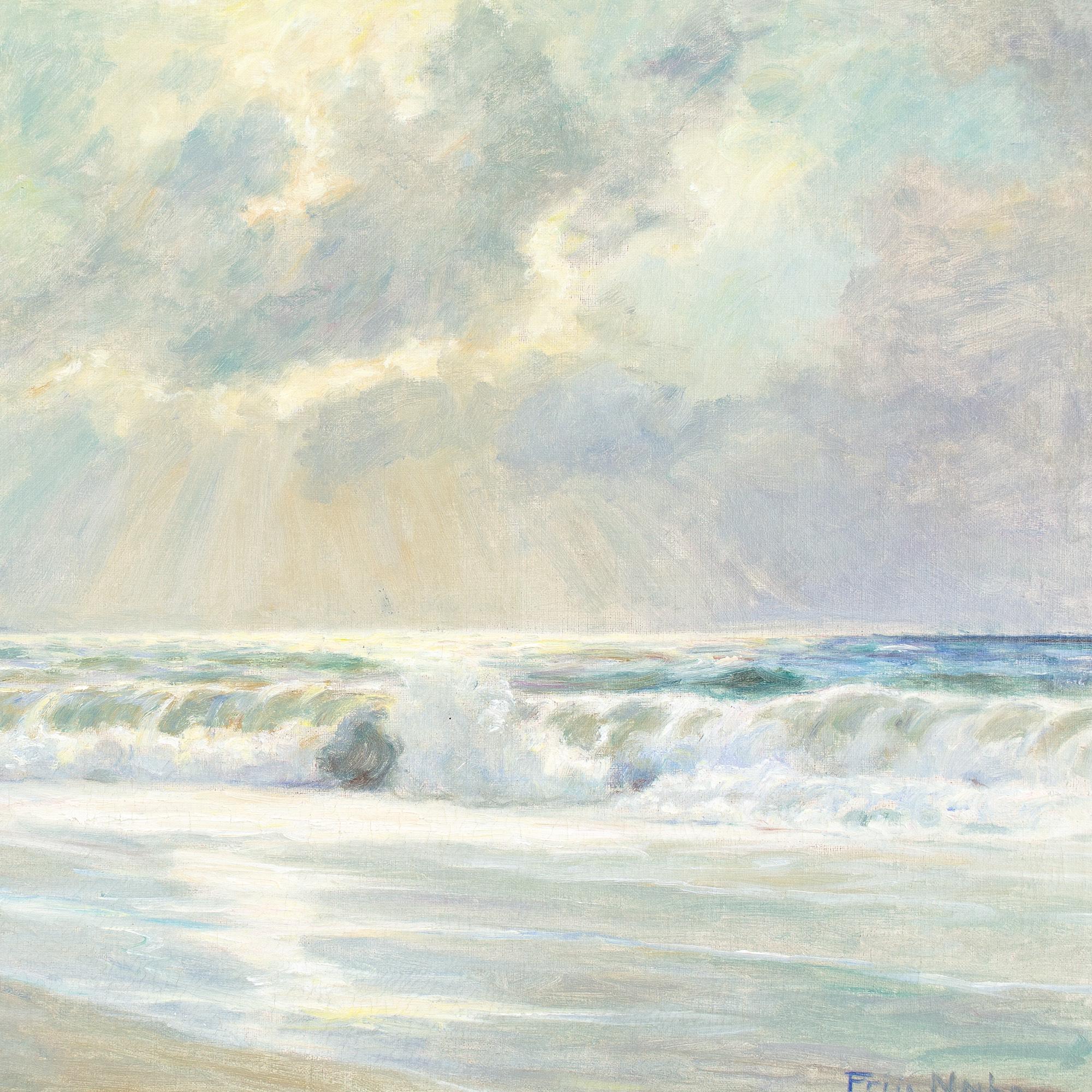 Poul Friis Nybo, Coastal View With Breakers, Oil Painting  For Sale 5