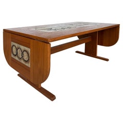 Poul H. Poulsen Gangsø Møbler Danish Tile Top Dining Table in Teak, Signed