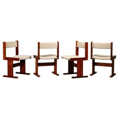 Poul H. Poulsen set de 4 chaises de salle à manger en bois de rose et tissu pour Gangsø Møbler