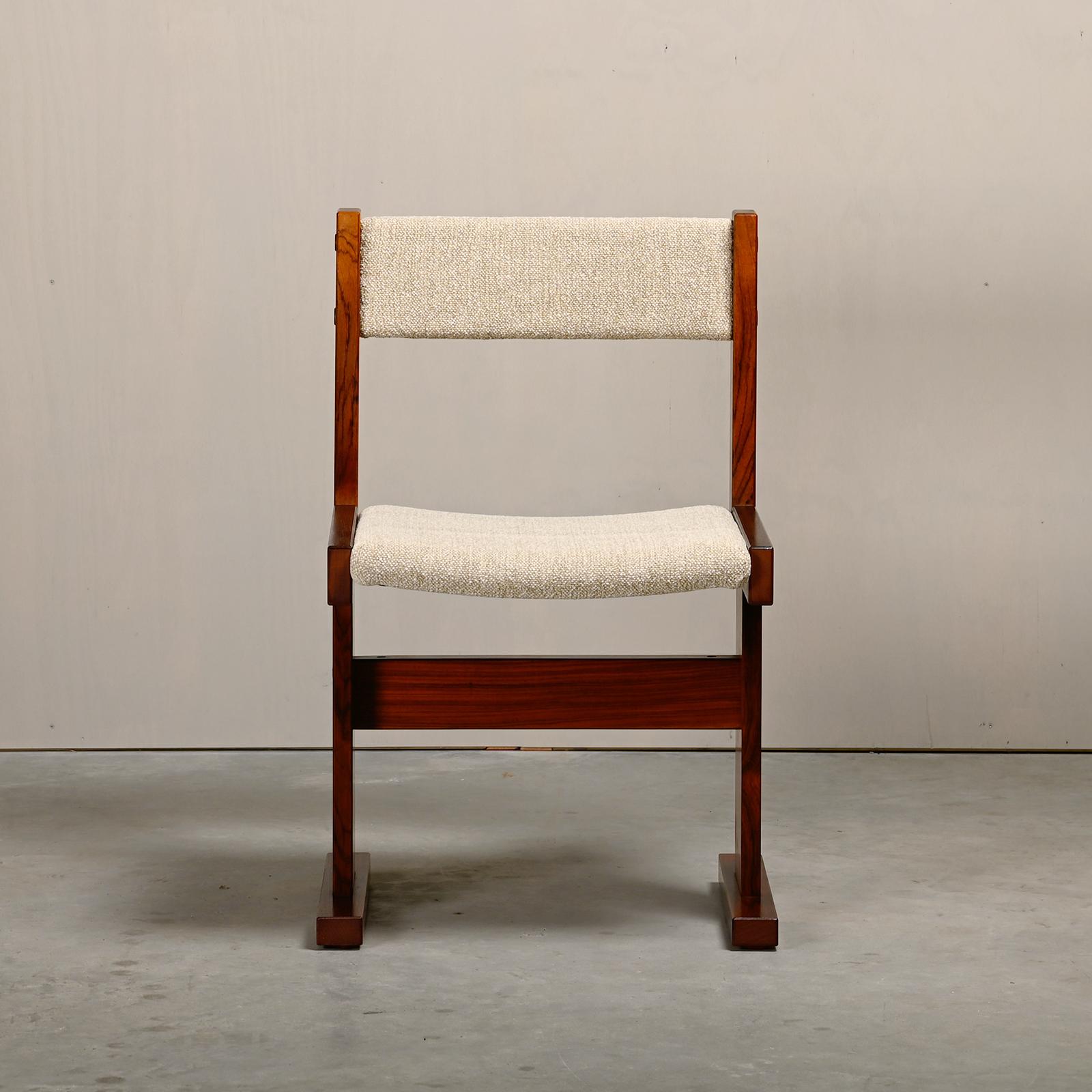 Poul H. Poulsen set of 8 dining chairs in rosewood and fabric for Gangsø Møbler 3