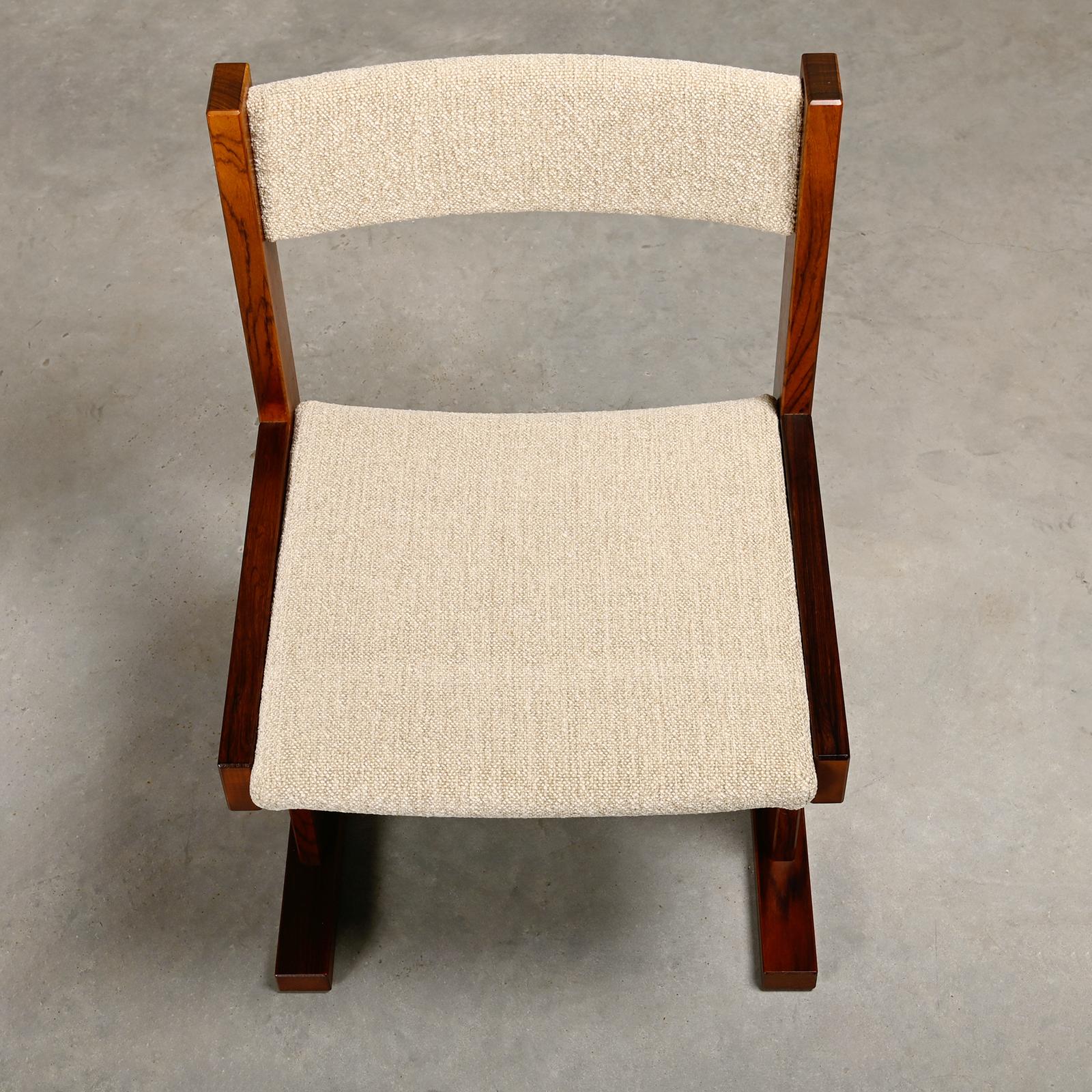 Poul H. Poulsen set of 8 dining chairs in rosewood and fabric for Gangsø Møbler 4
