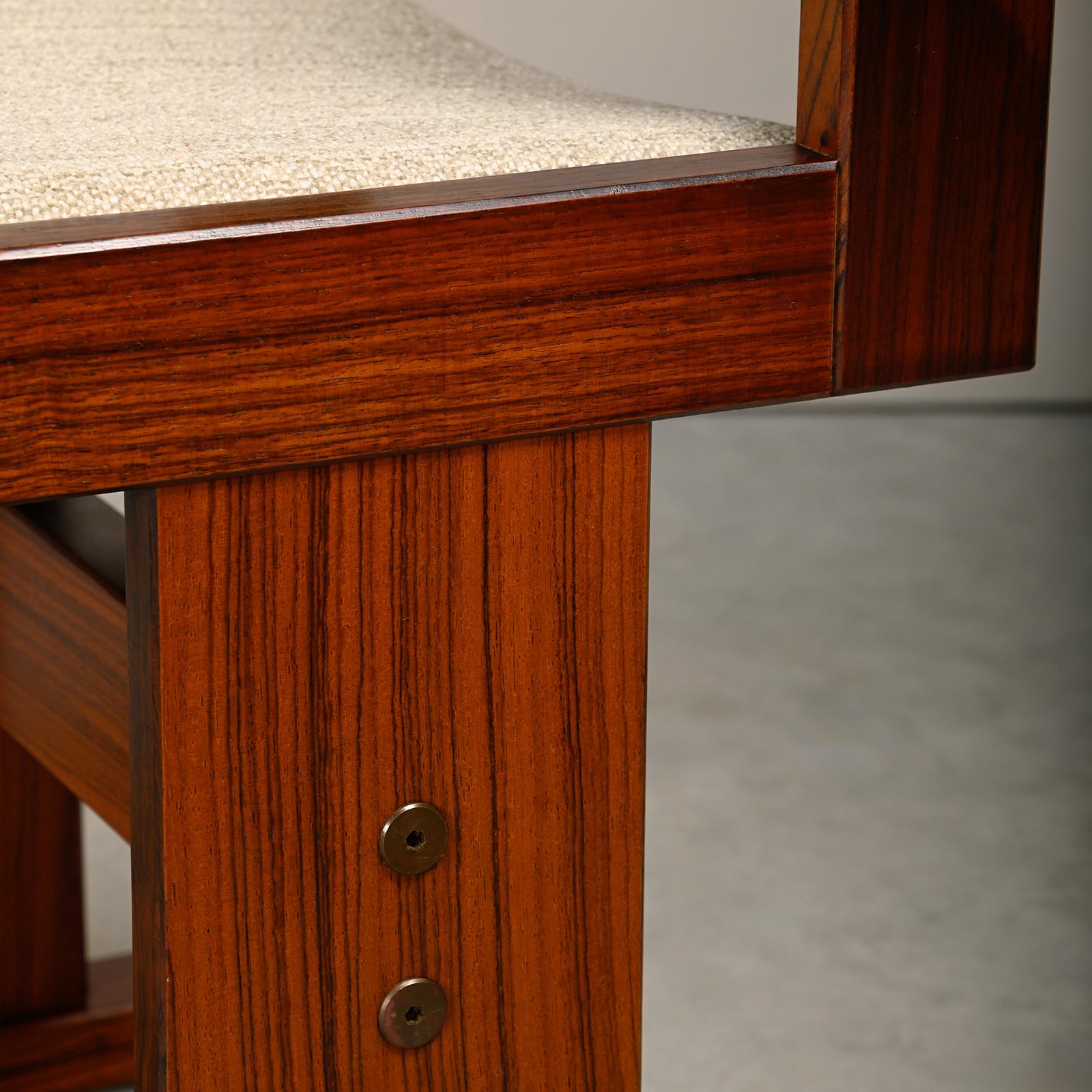 Poul H. Poulsen set of 8 dining chairs in rosewood and fabric for Gangsø Møbler 9
