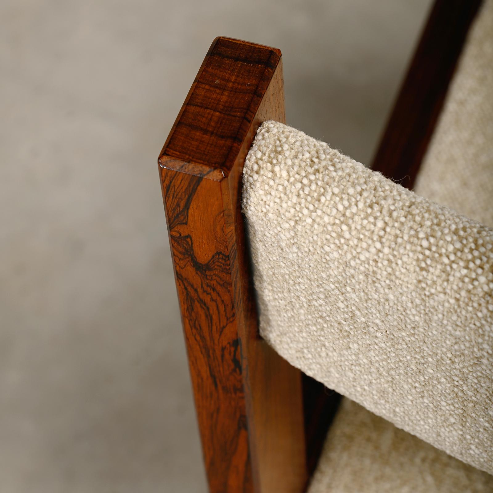 Poul H. Poulsen set of 8 dining chairs in rosewood and fabric for Gangsø Møbler 11